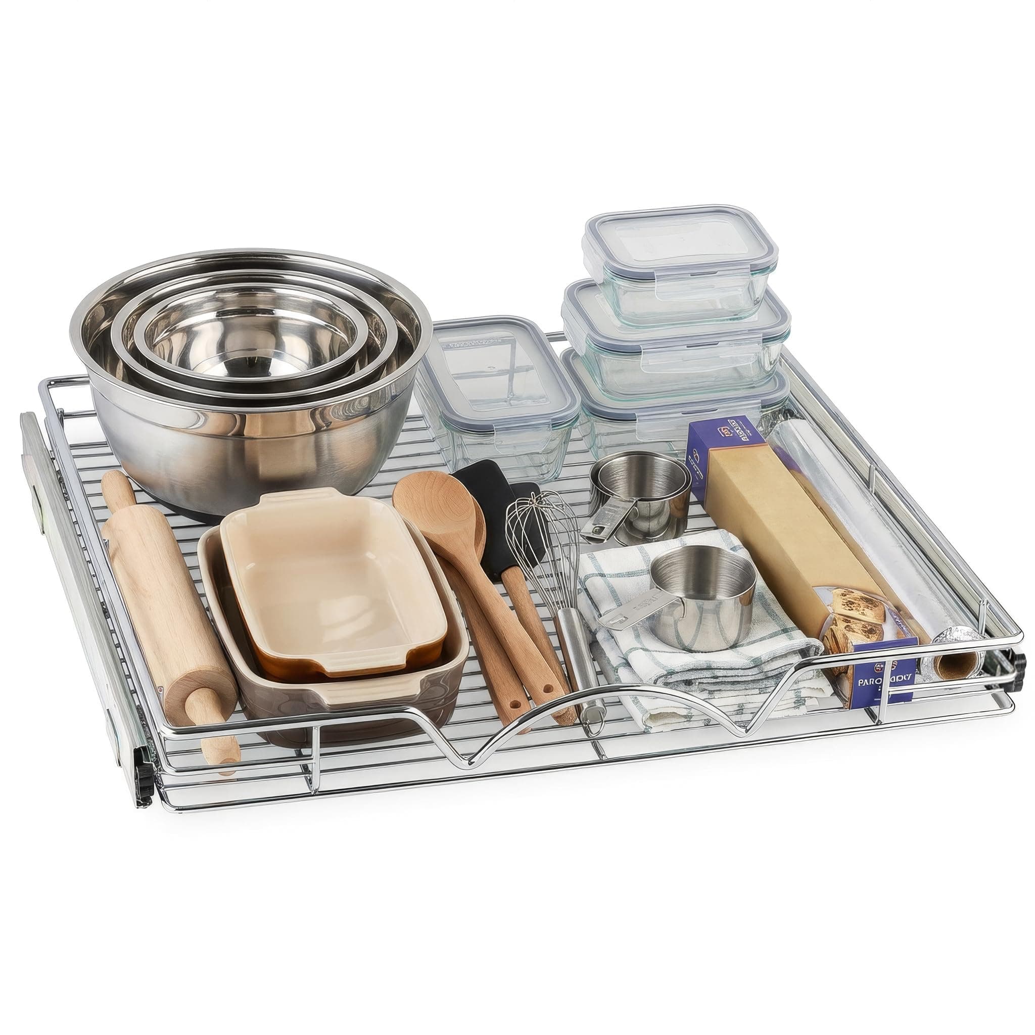 Pull Out Cabinet Organizer, Heavy Duty -20”W x 21”D