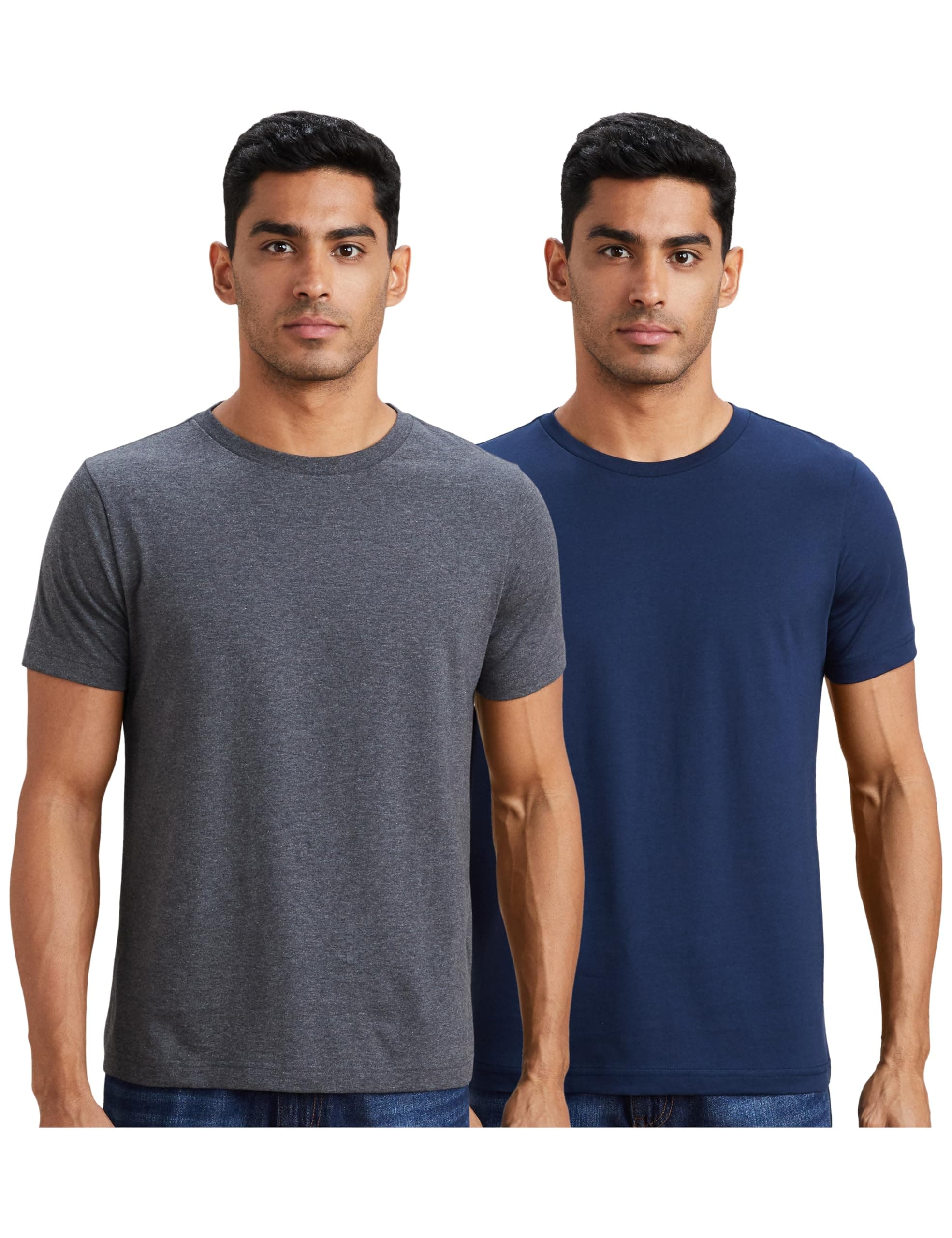 Amazon Brand - Symbol Men's Solid Cotton T Shirt | Round Neck | Half Sleeve | Plain-Regular Fit (Available in Plus Sizes)