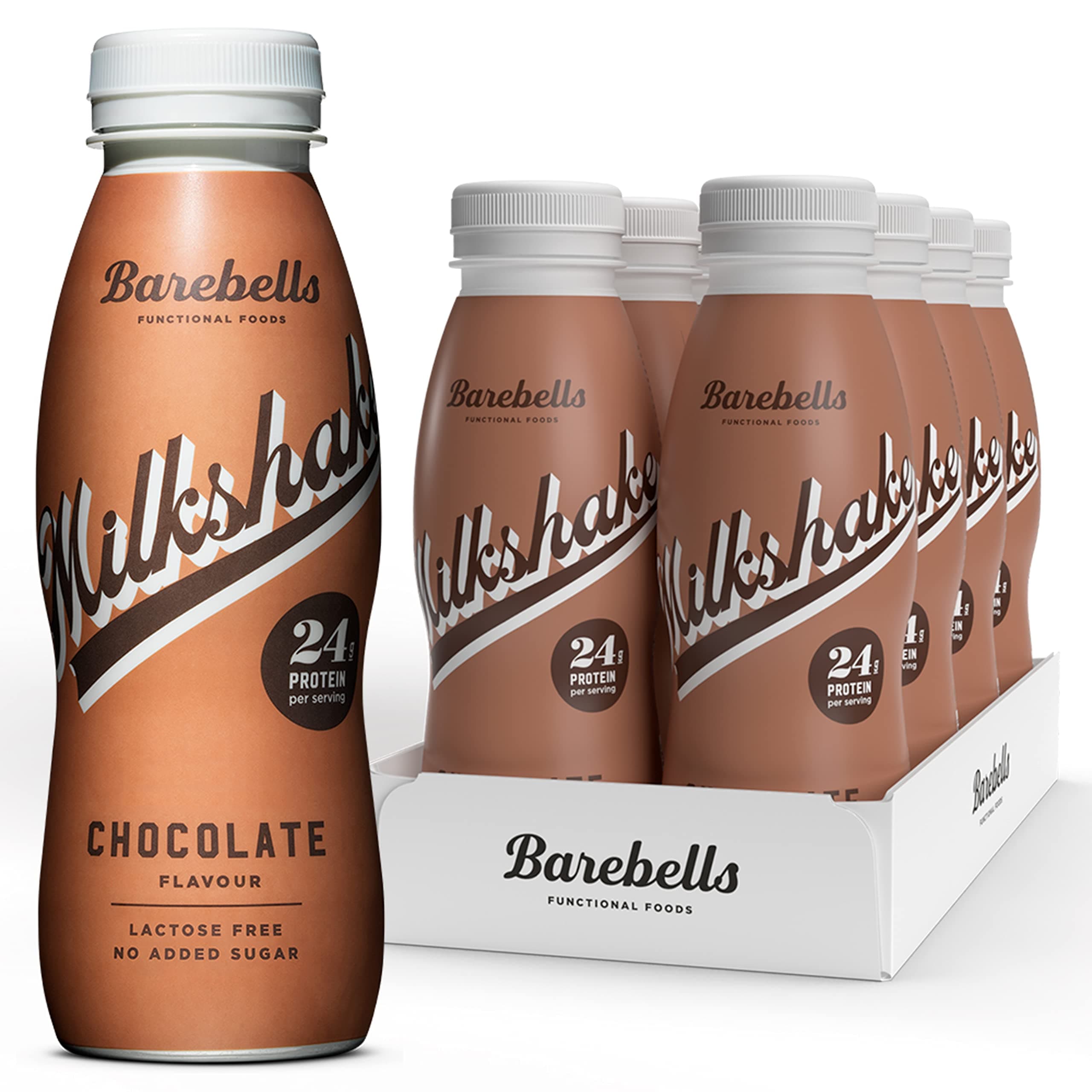 Protein Milkshake 8 x 330ml Bottles| High Protein Shake | No Added Sugar | Lactose Free| 24g of Protein | Delicious Creamy Flavour (Chocolate)