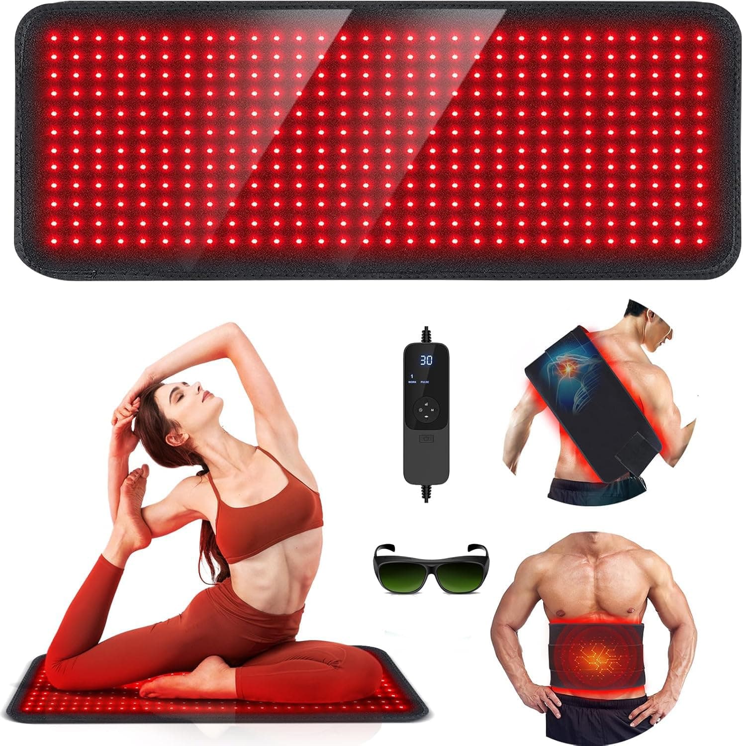 Rikimxin Red Light Therapy Mat, 360PCS Large Red Light Therapy Pad for Body w...