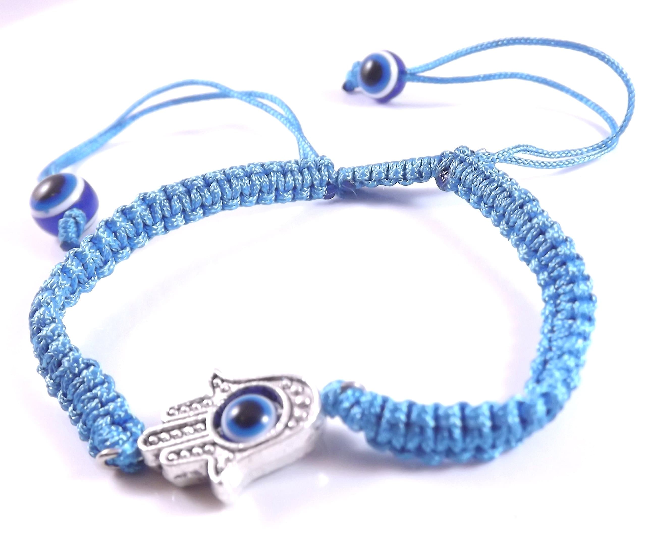 Blue Hamsa Bracelet Evil Eye Protection Charm