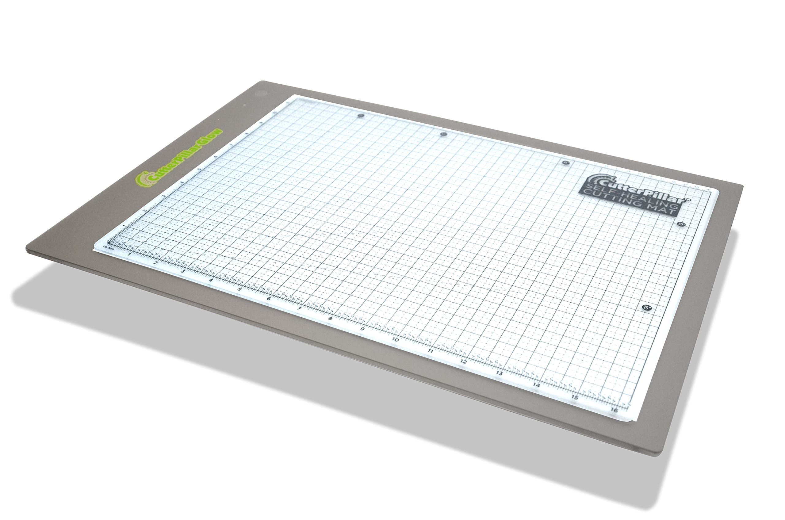 Cutterpillar CPP-PREM Glow Premium LED Light Board & Cutting Mat – Adjustable Brightness, Magnetic Base & Self-Healing Mat for Quilting, Sewing, Vinyl & Paper Crafts, 18" x 24"