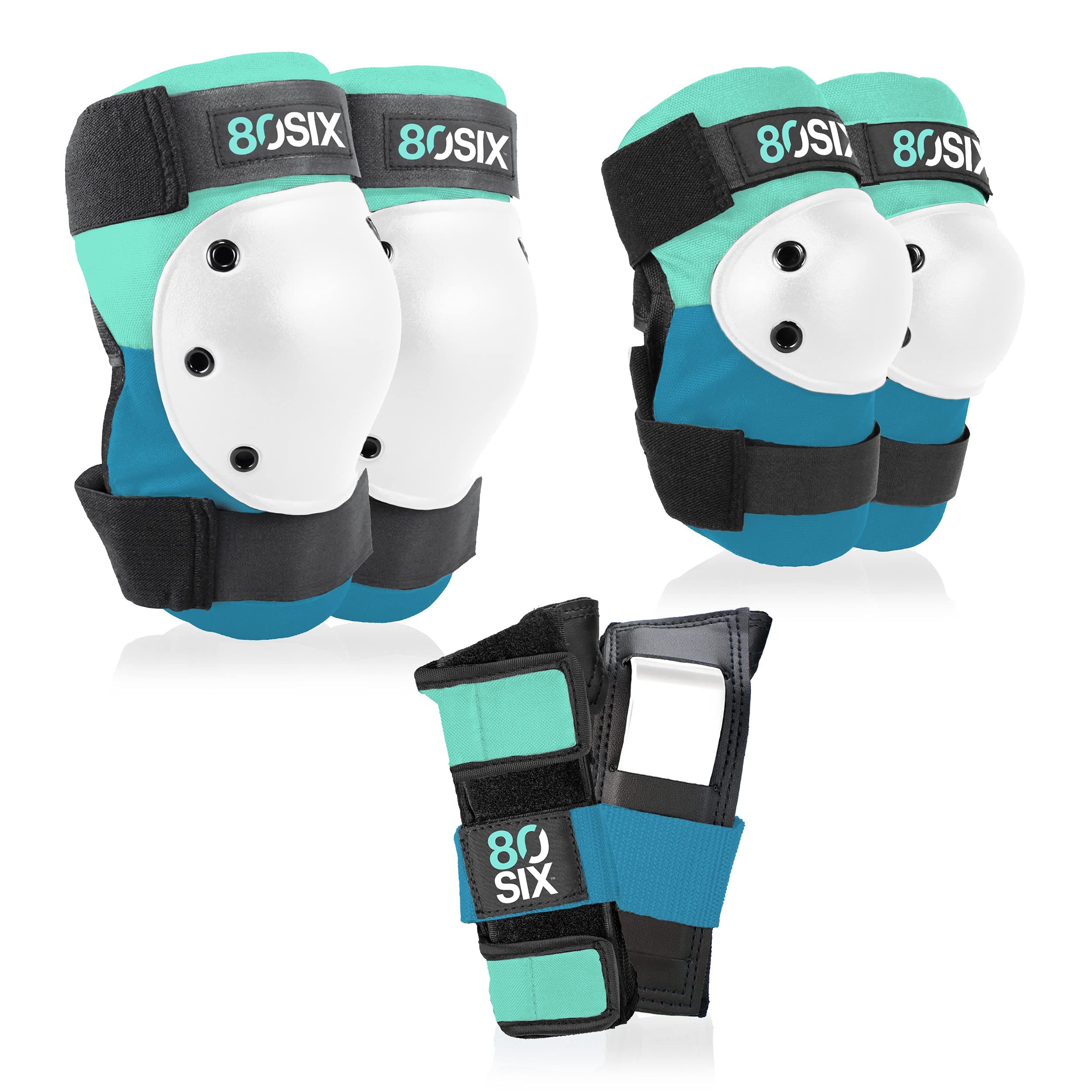 80Six Pad Set with Wristguards, Elbow Pads, and Knee Pads for Kids