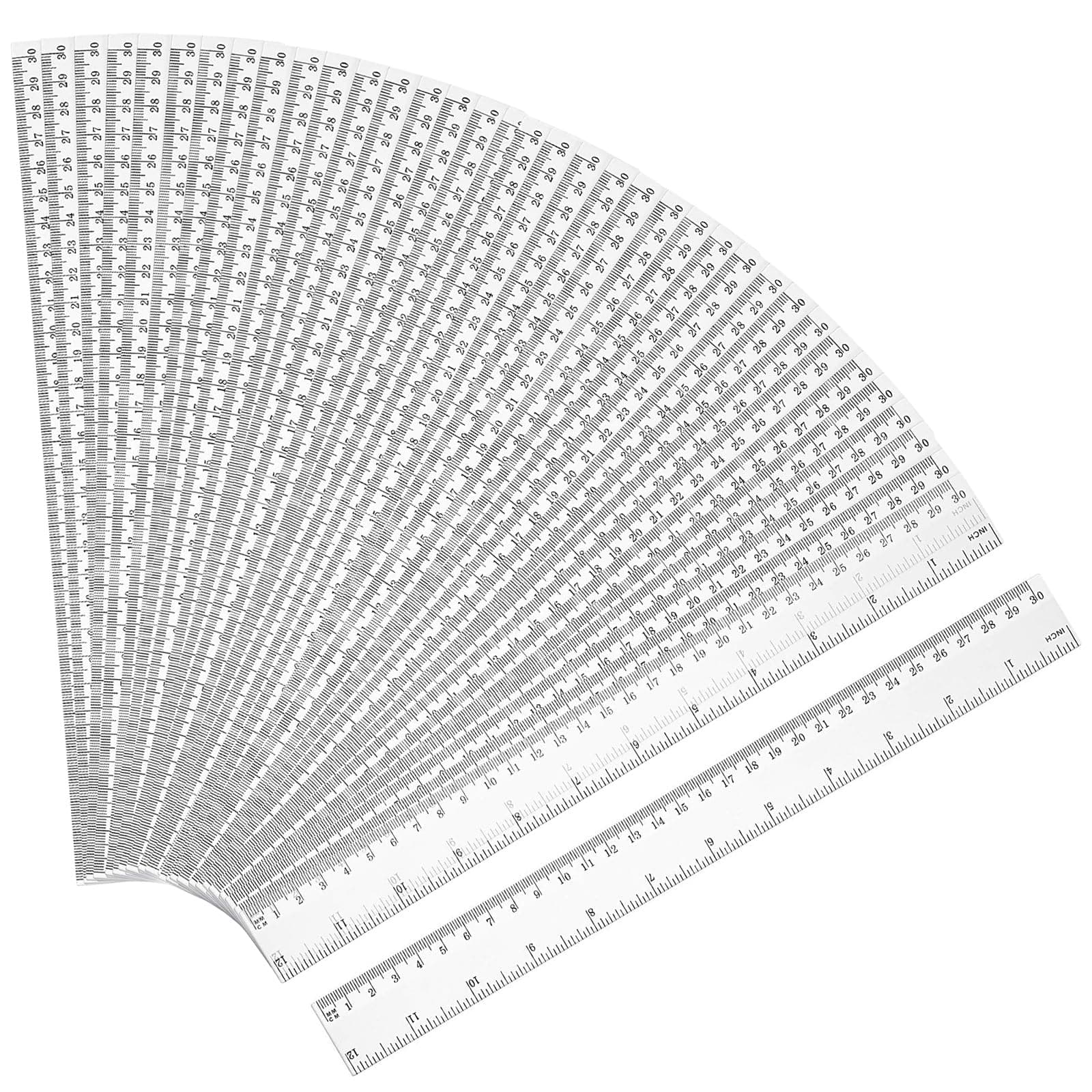 Eboot 50 Pack 12 Inch Rulers Bulk Clear Plastic Ruler Measuring Tool for Kids Student School Office
