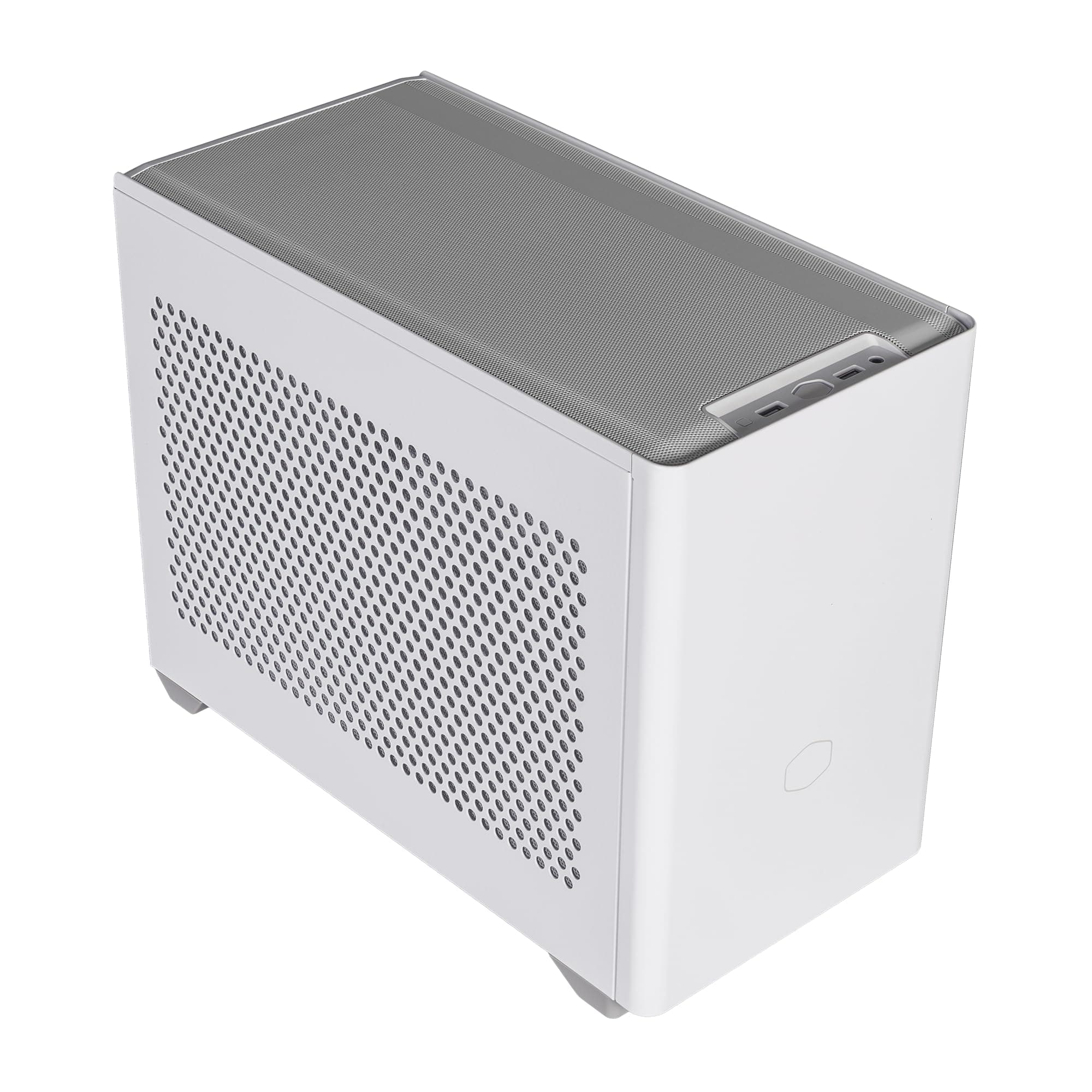 CCooler Master NR200 Mini-ITX PC Case – Compact High Airflow ITX Gaming Chassis, 280mm Radiator, 330mm Horizontal GPU Mount, 130mm SFX PSU Support, Up to 6 x 120mm Fans, White