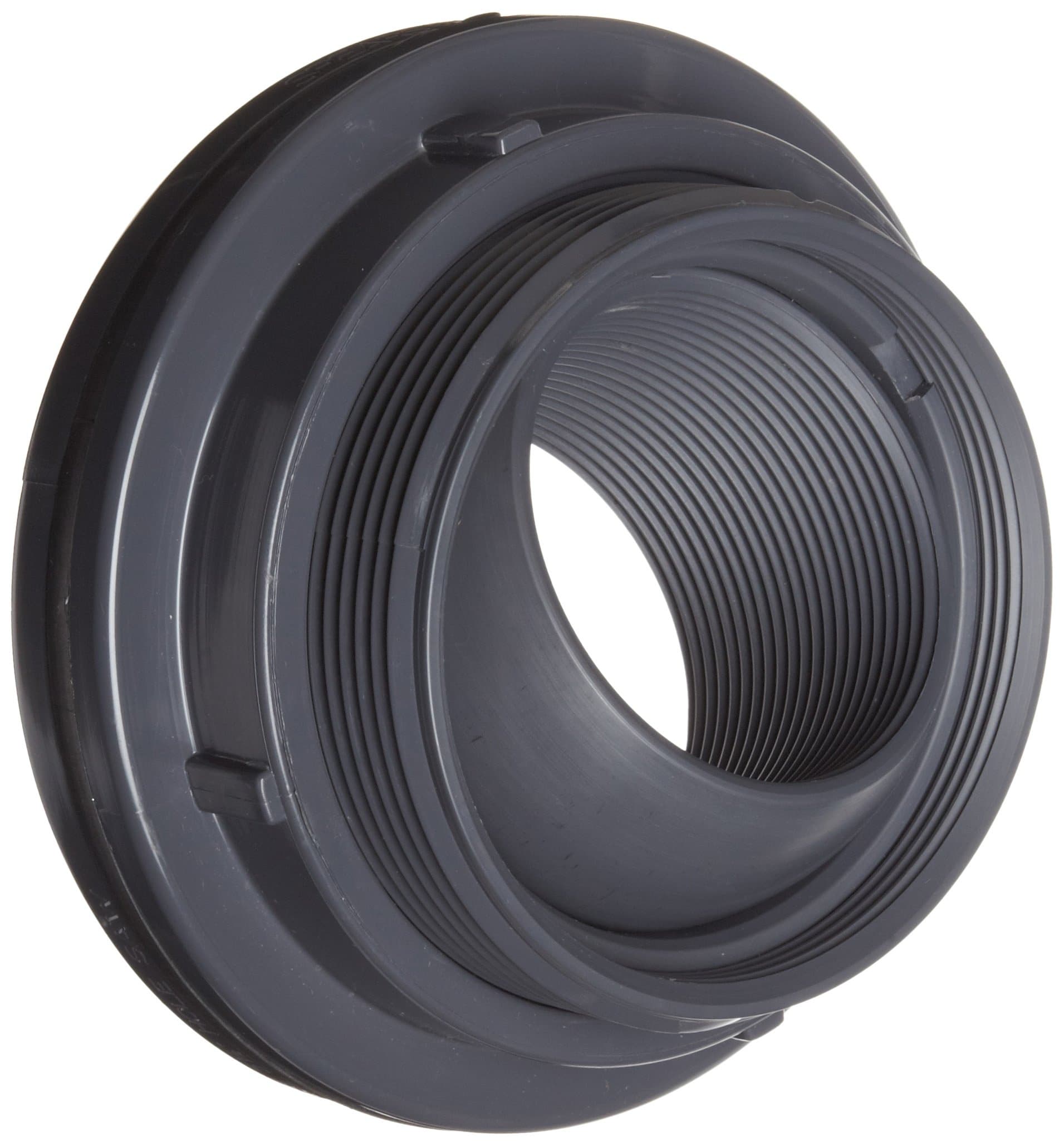 Flowline LM52-3870 PVC Self-Align Bulkhead Fitting with Neoprene Gasket, 3" NPT