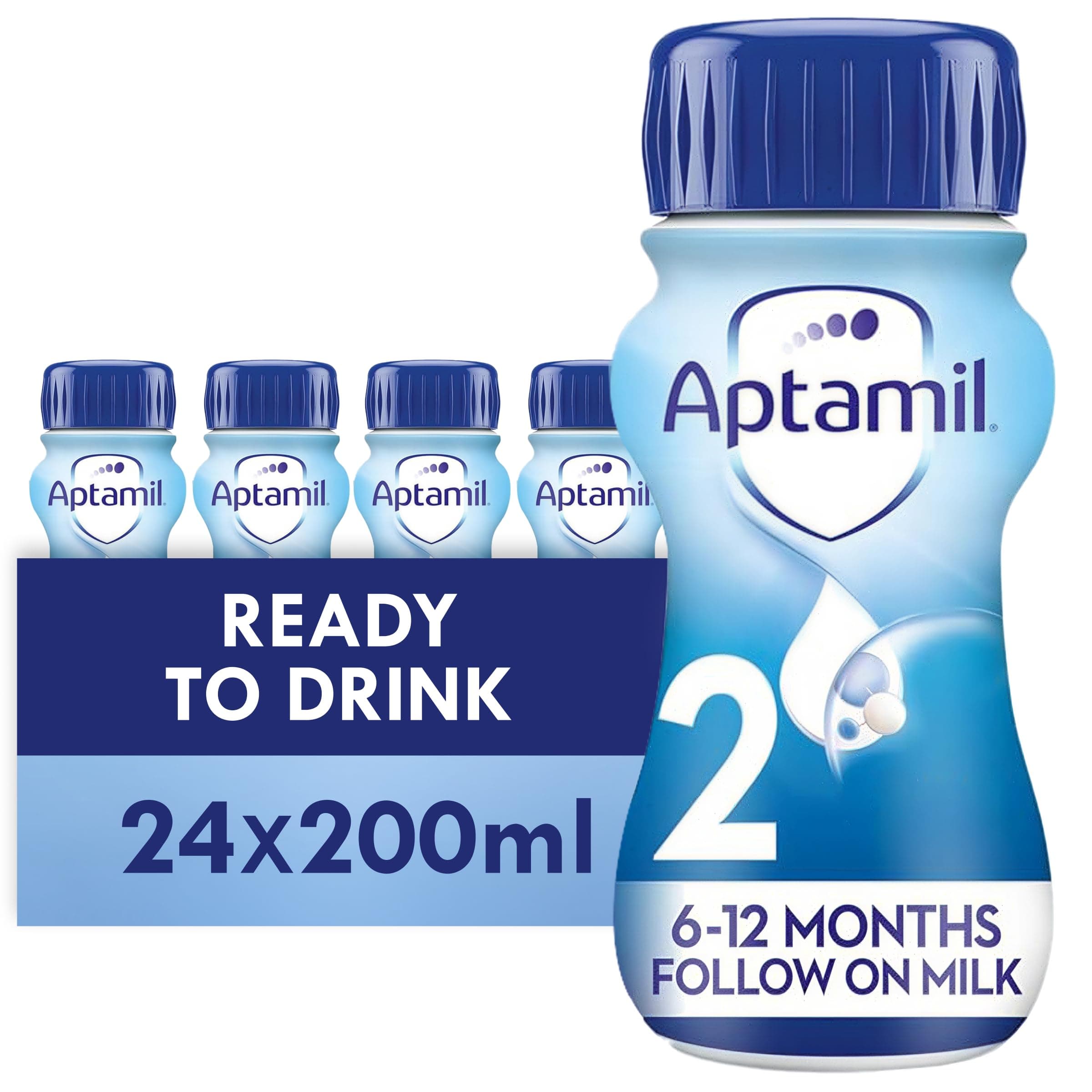 2 Follow On Baby Milk Ready to Use Liquid Formula 6-12 Months 200 ml (Pack of 24 bottles)