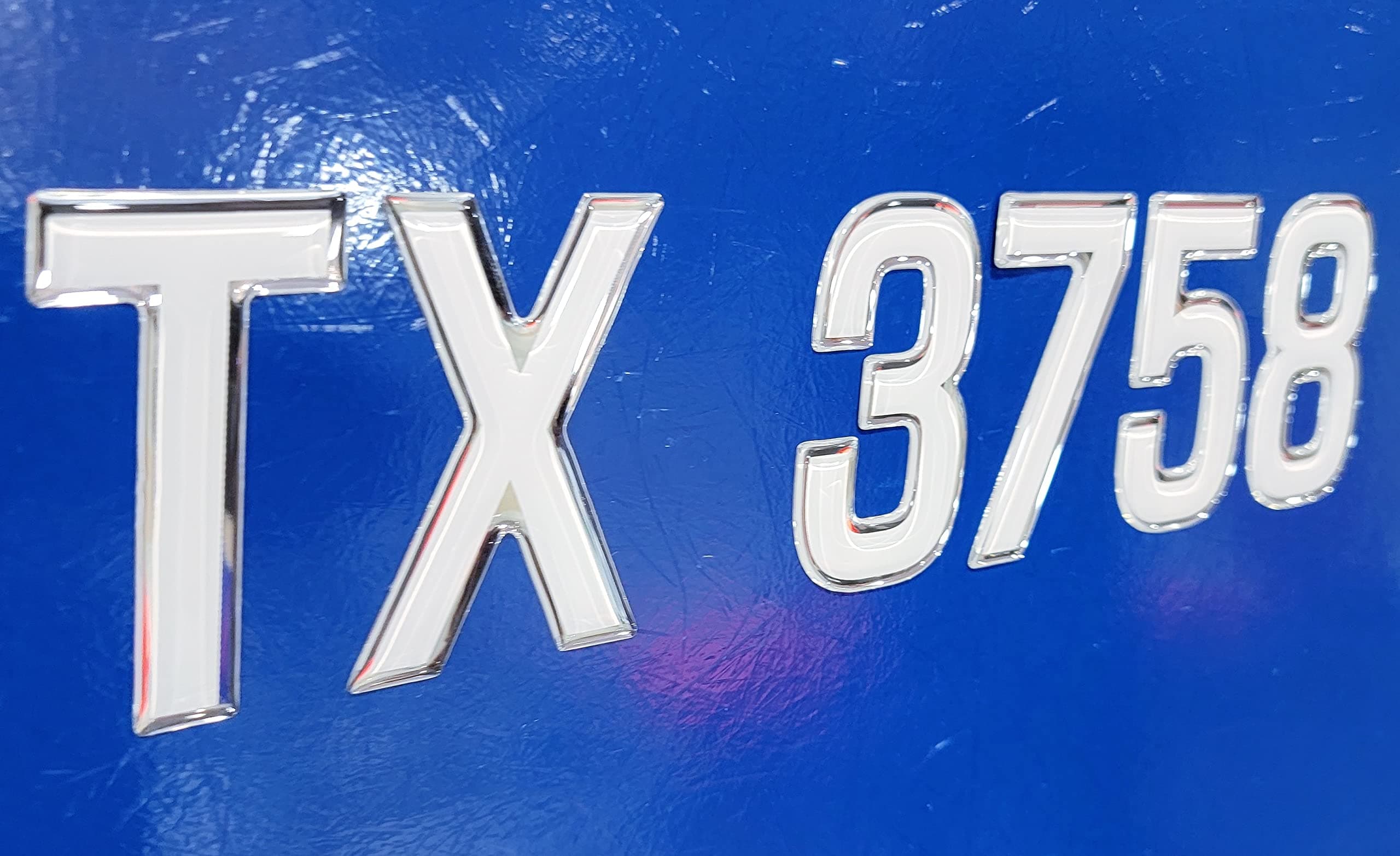 Domed Boat & Jet Ski Registration Number Compact Style White Center Chrome Outline 16 PCS