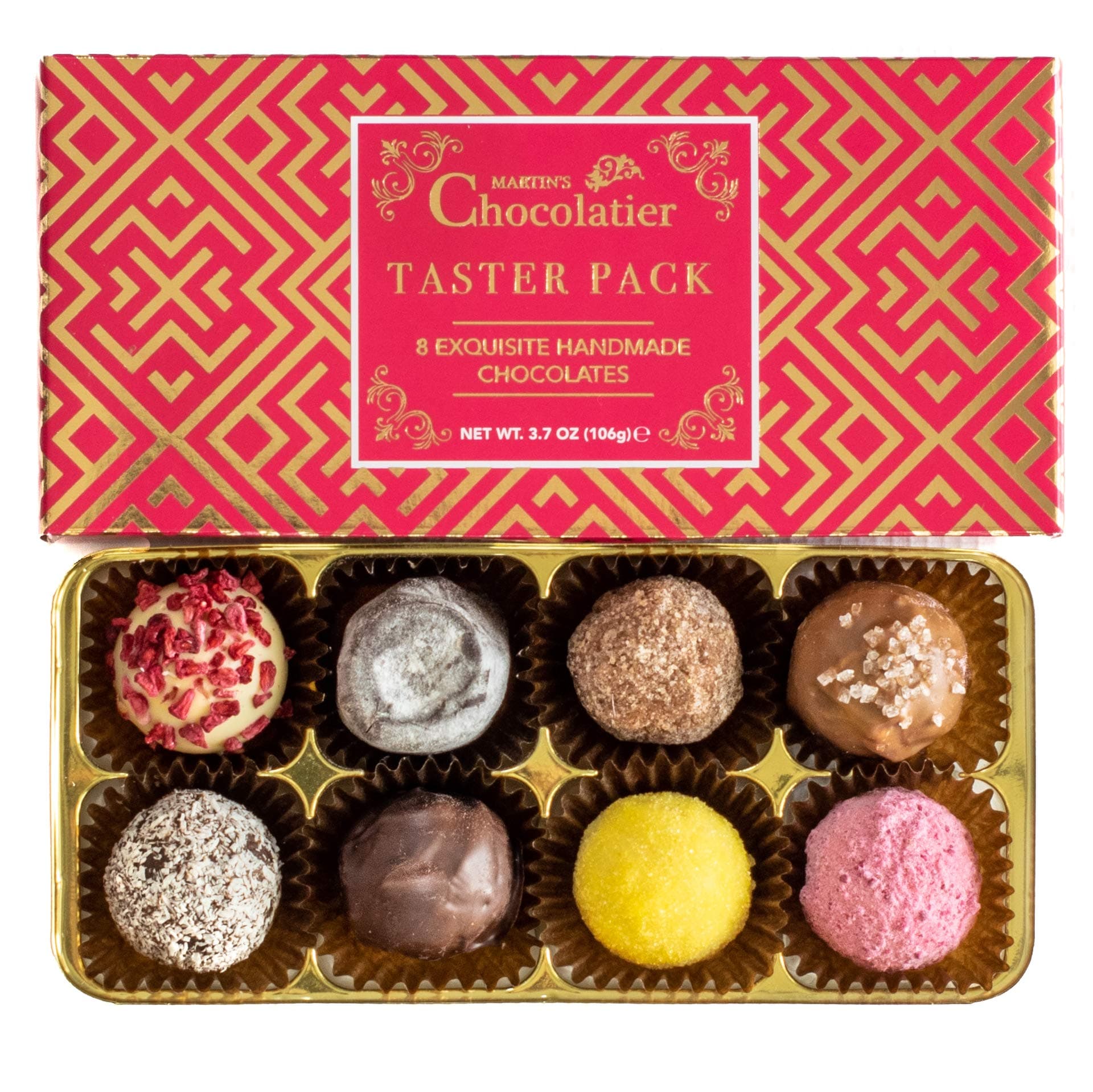 Martin's Chocolatier Belgian Chocolate Taster Pack with 8 Handmade Chocolates