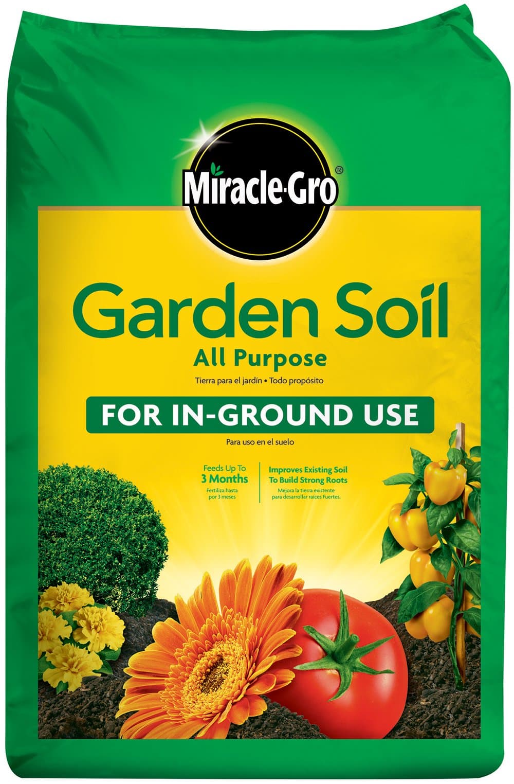 Miracle-Gro Garden Soil All Purpose, For In-Ground Use, Feeds up to 3 Months, Amends Vegetable, Flower and Plant Beds, 1 cu. ft.