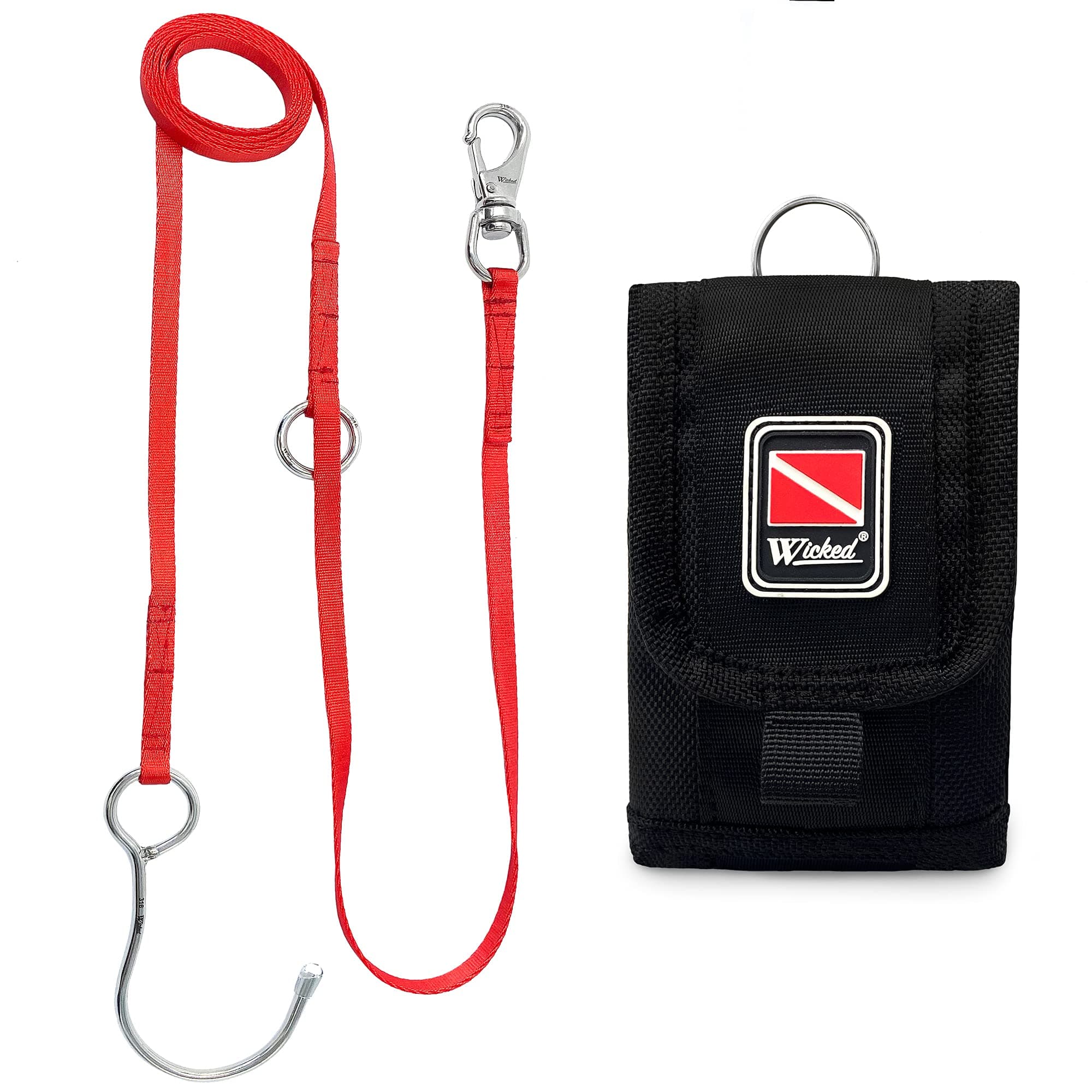 WICKED Scuba 316 Stainless Steel Multipoint Reef Hook 4-6 Ft. Length