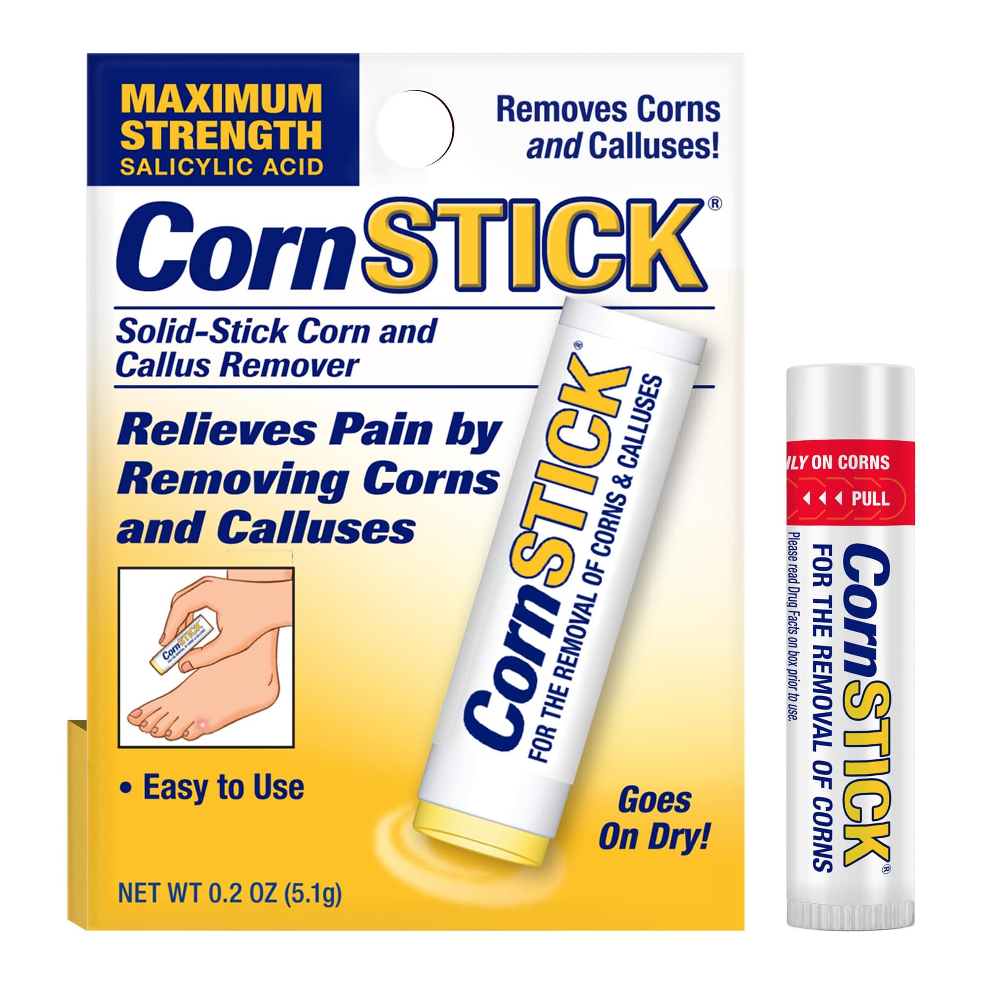 EasyComforts Maximum Strength Corn Stick Solid-Stick Corn Remover, 0.2 Ounce