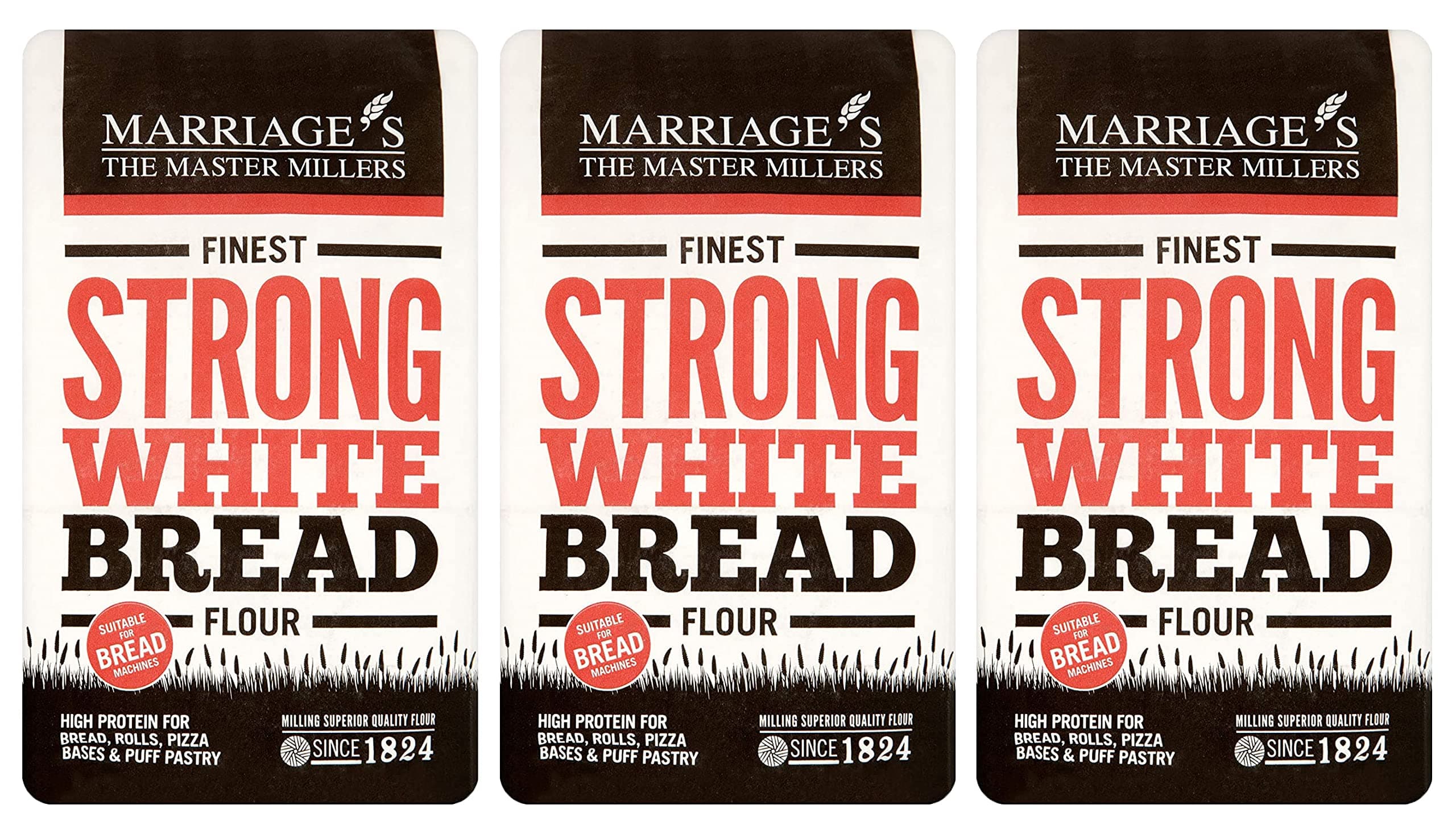 Marriages Finest Strong White Bread Flour, 1.5kg (Pack of 3)