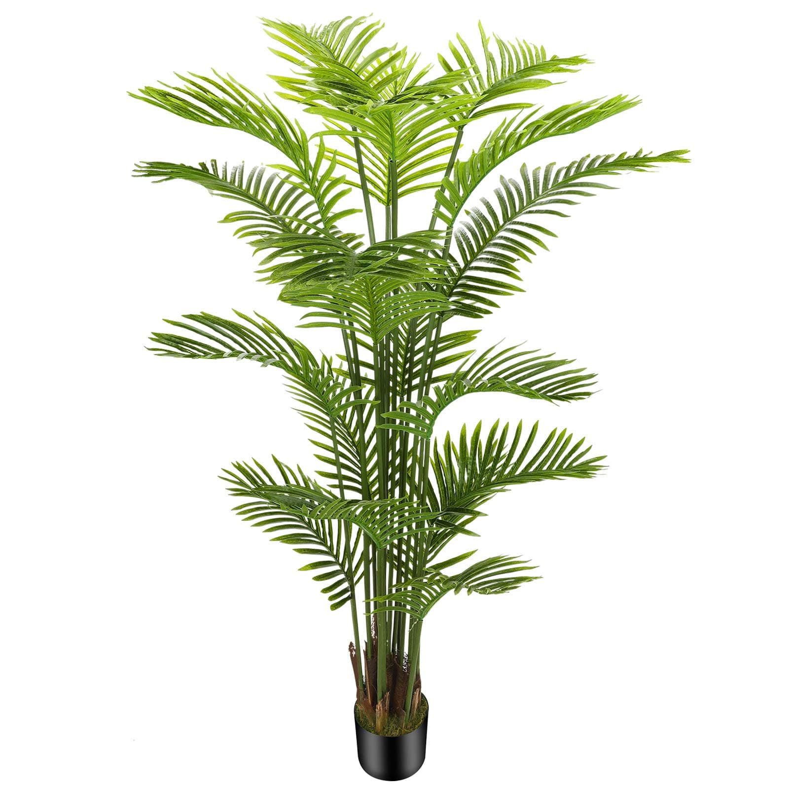 6ft Artificial Areca Palm Silk Tree(72in) with 18 Trunks Faux Tree and Plastic Nursery Pot, Fake Plant for Office House Farmhouse Living Room Home Decor (Indoor/Outdoor)
