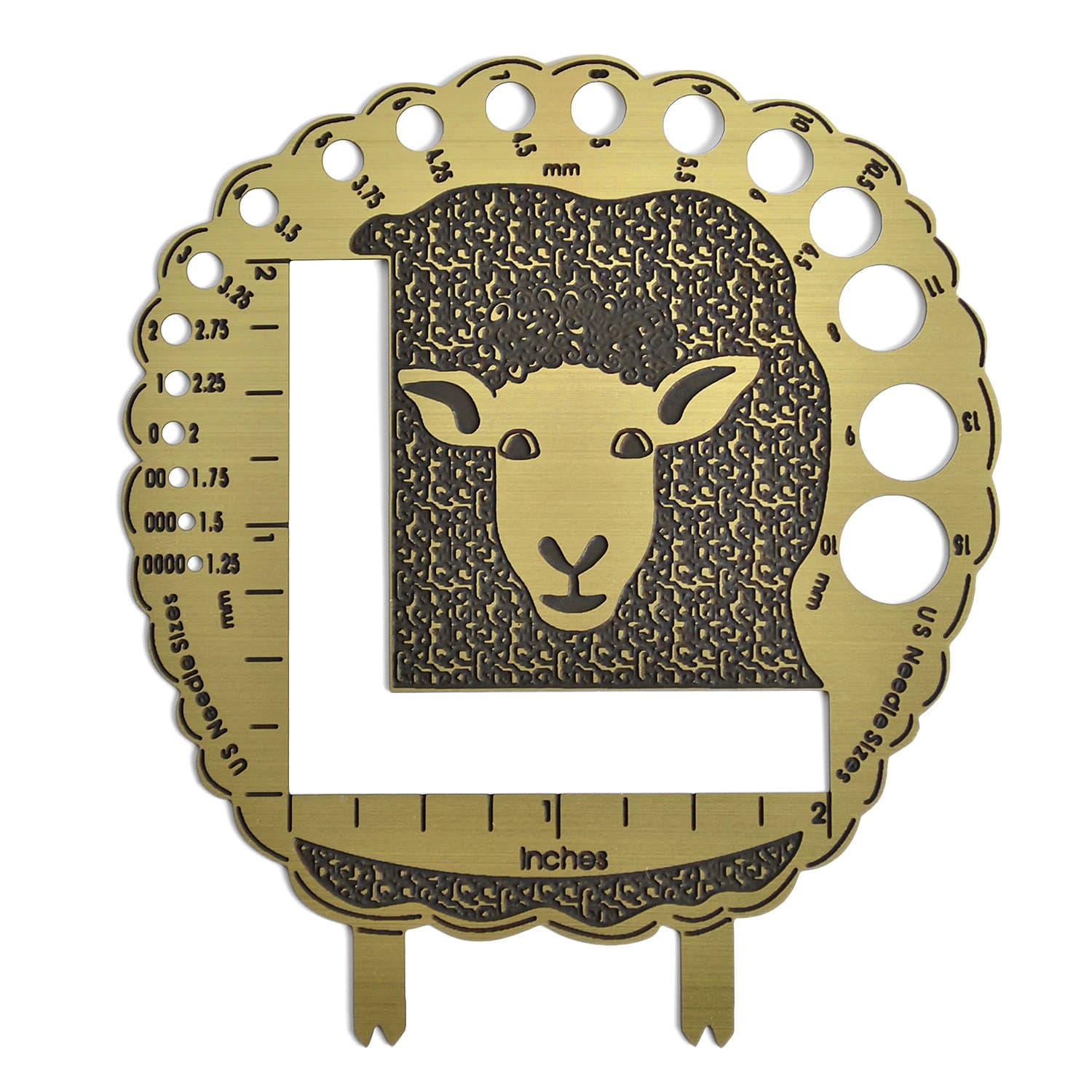 Sheep Brass Knitting Needle/Stitch Gauge