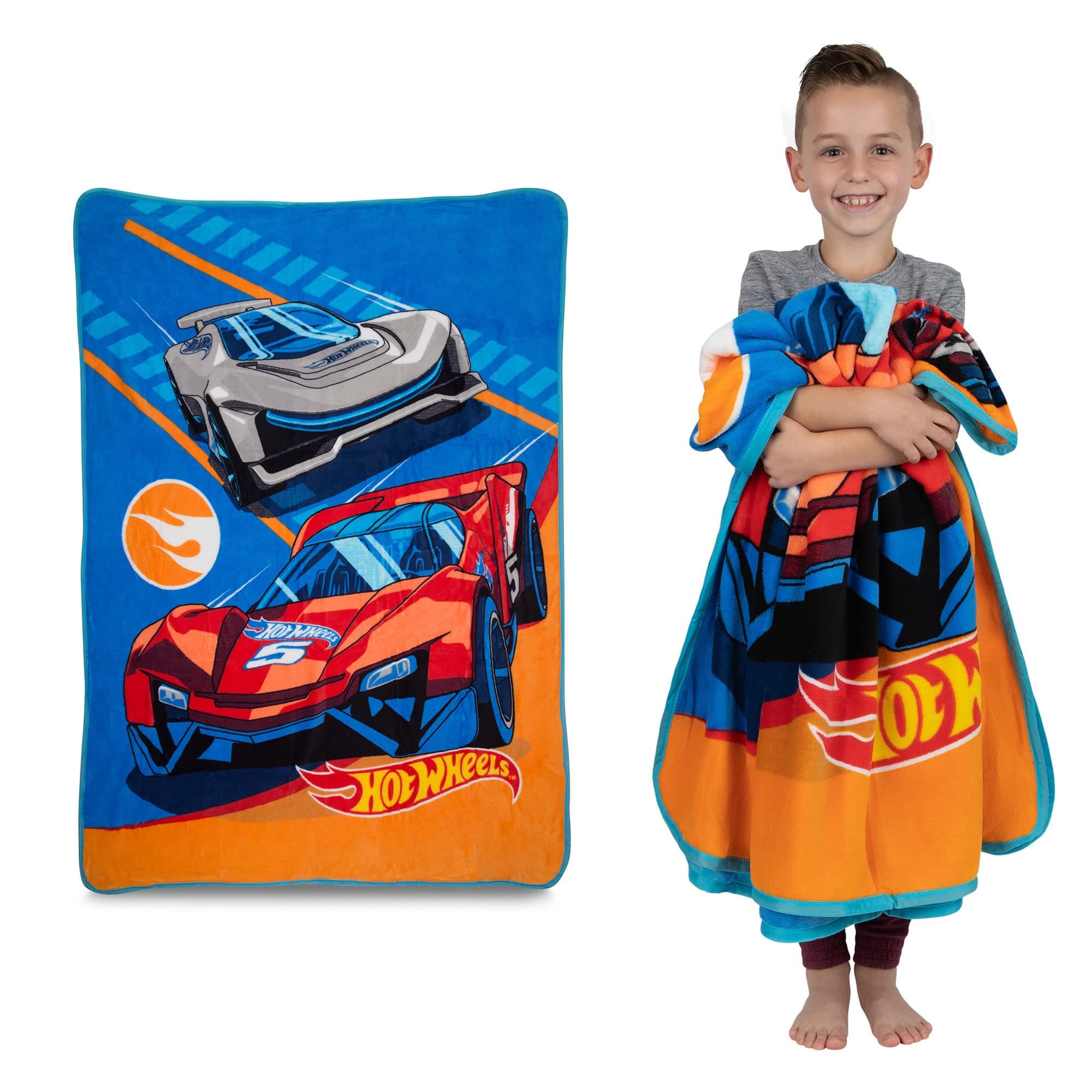 Kids Bedding Super Soft Micro Raschel Throw, 46 in x 60 in, Hot Wheels
