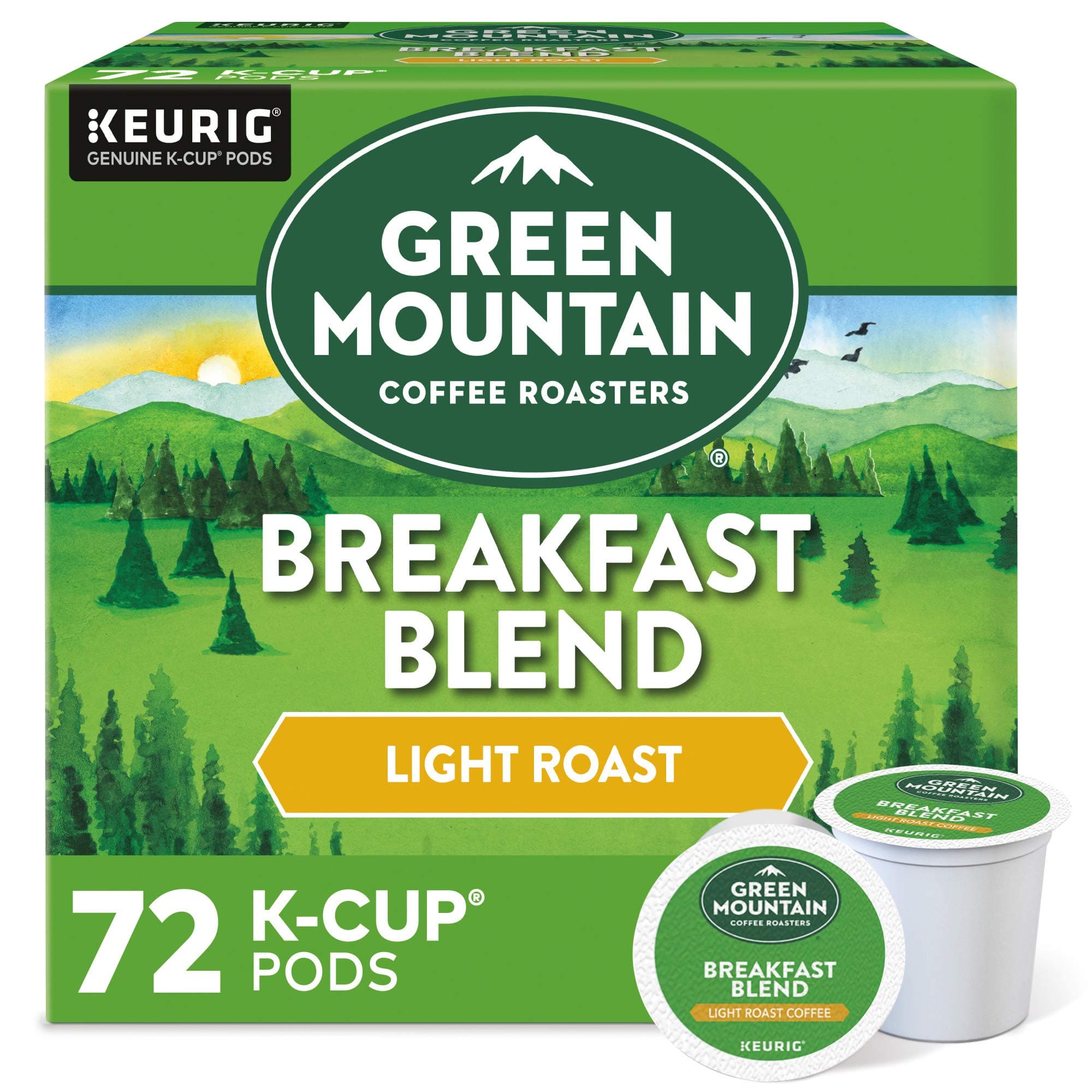 Breakfast Blend Single-Serve Keurig K-Cup Pods, Light Roast Coffee, 72 Count