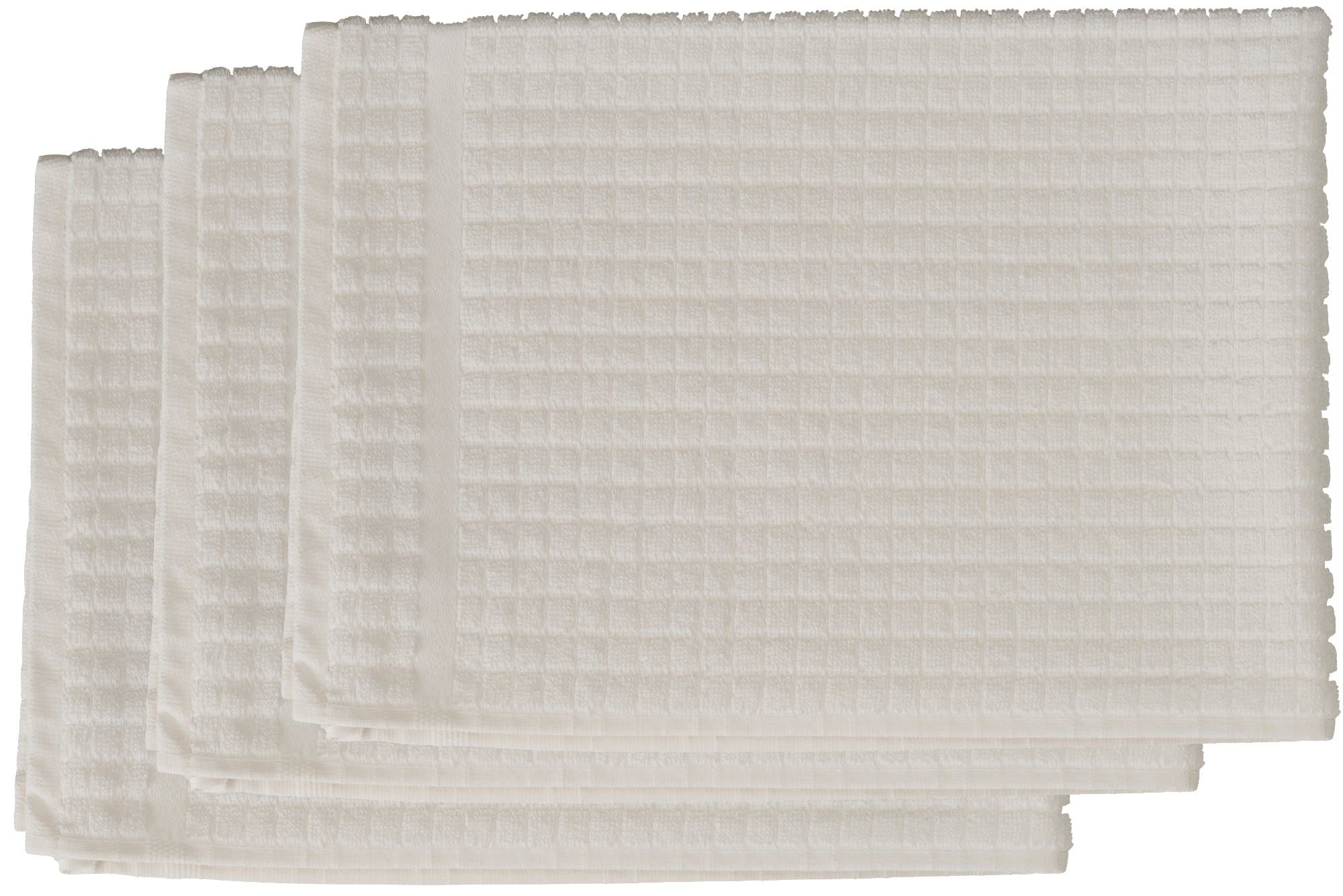 Poli Dri Premium Quality Kitchen Tea Towels by Lamont, WHITE, 3 Pack