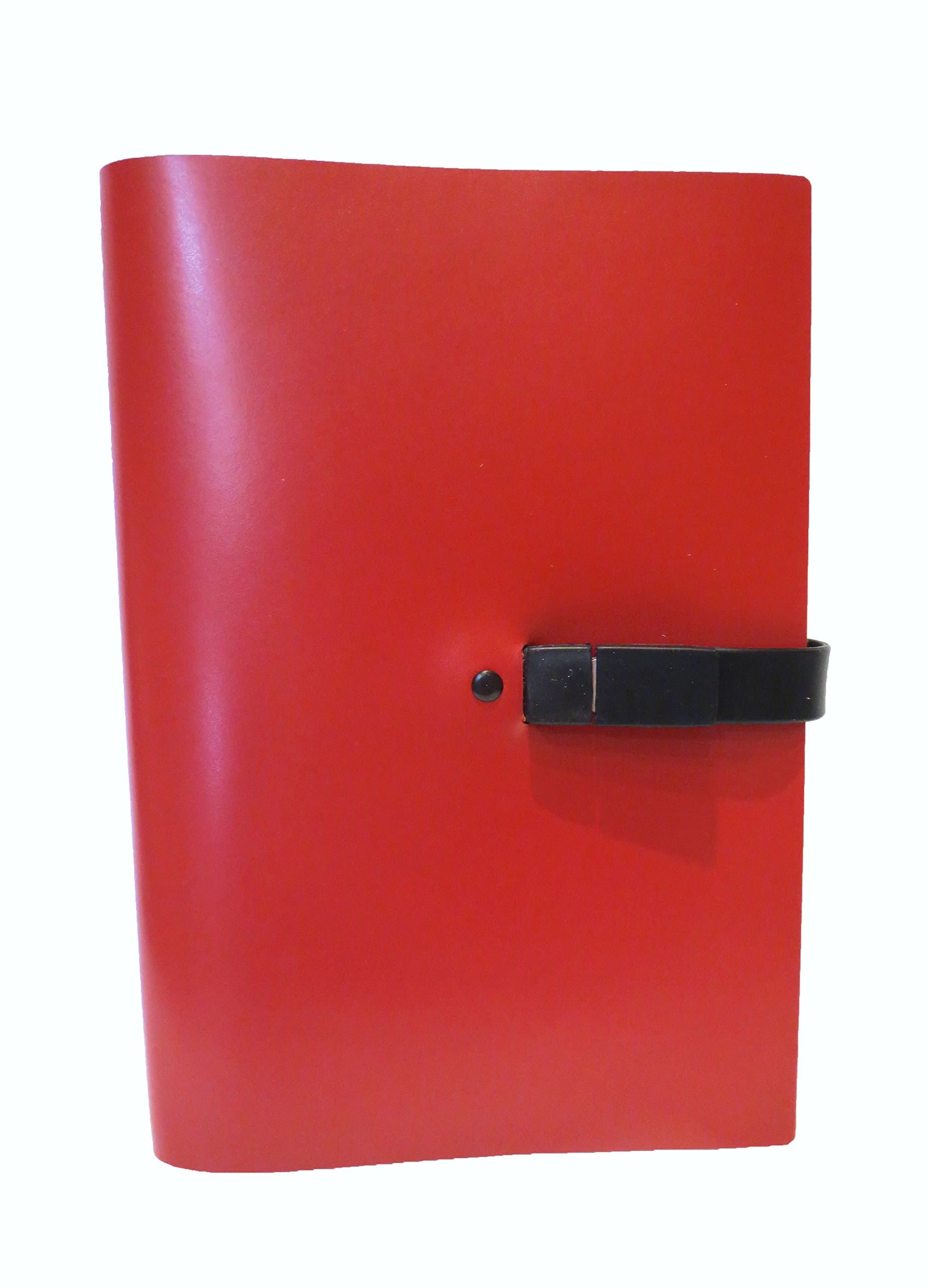 6x8" Quattrogiga Red Smooth Leather Notebook with 4GB USB Drive