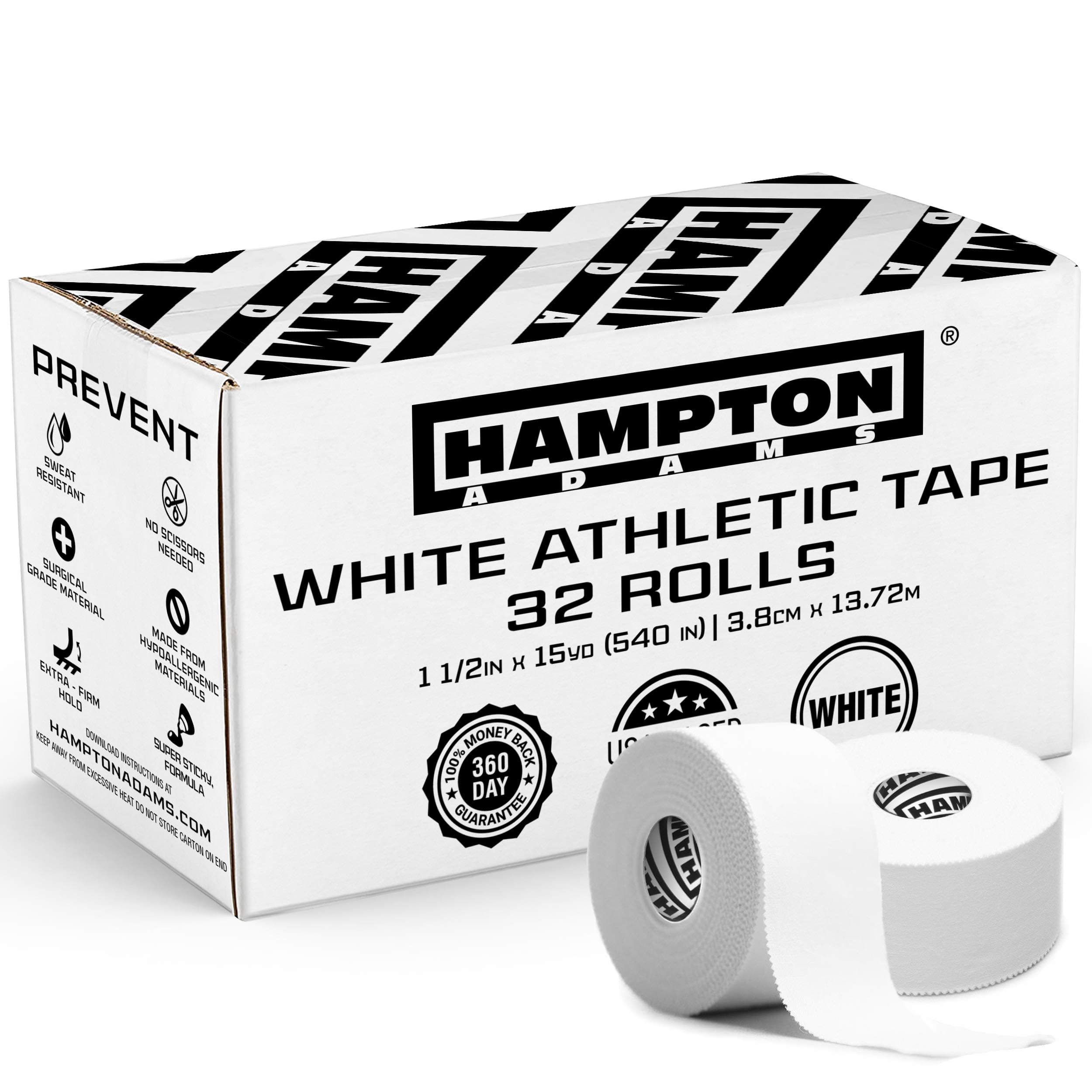 - Hampton Adams | As Seen on Shark Tank | Original Bulk Athletic Tape (32-Pack) | 45 ft Rolls | NO Sticky Residue & Easy to Tear | Perfect for Sports Athletes, Trainers & First Aid Injury Wrap