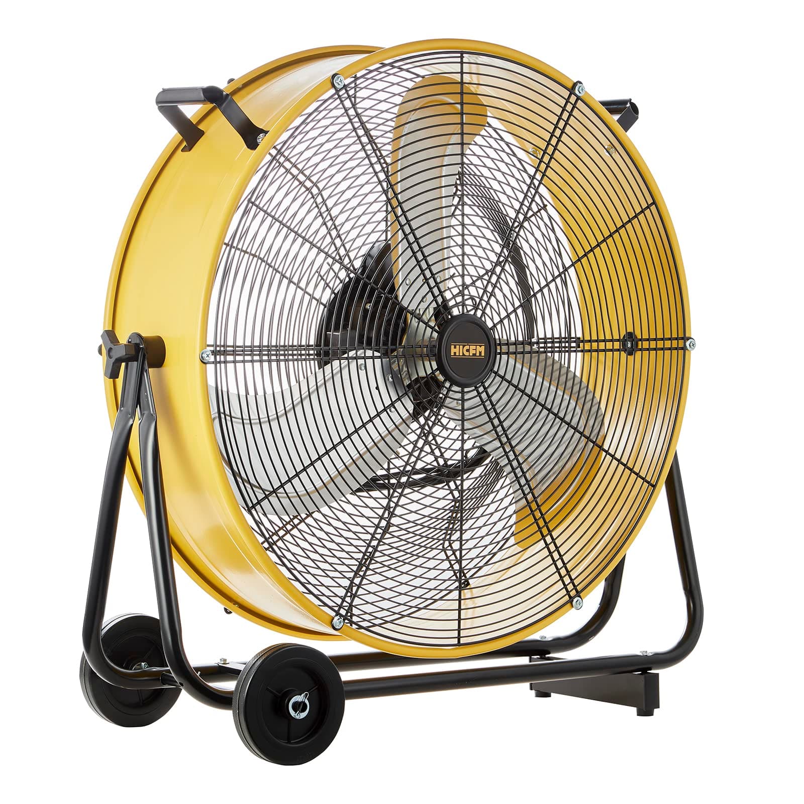 HiCFM 24" High Speed Barrel Fan, 8600 CFM with Powerful 1/3 HP Motor, Turbo Knife and 9 Foot Power Cord for Air Circulation, Workshop, Garage, Rooms