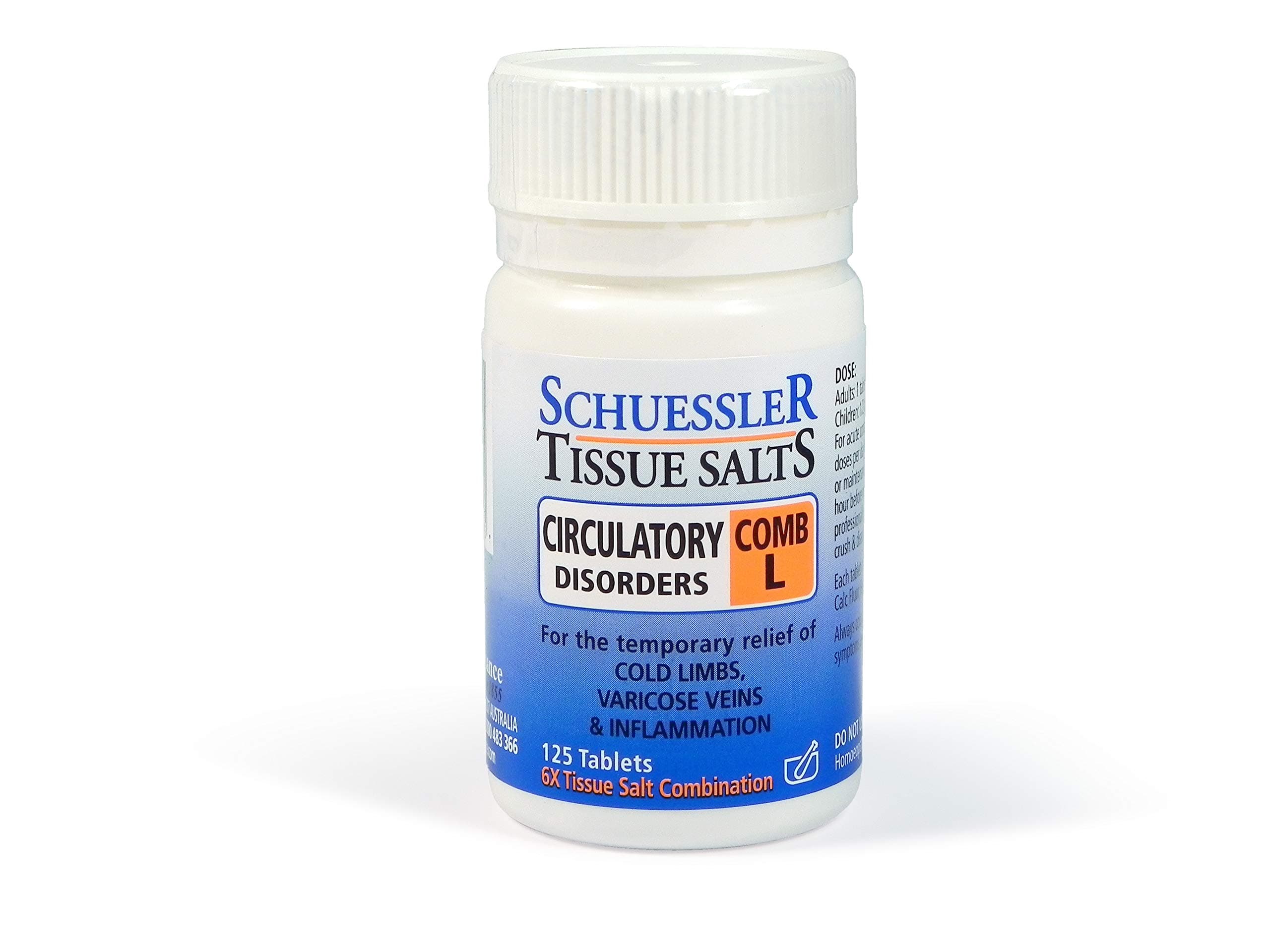 Schuessler Tissue Salts 125 Tablets - Comb L - Circulatory Disorders