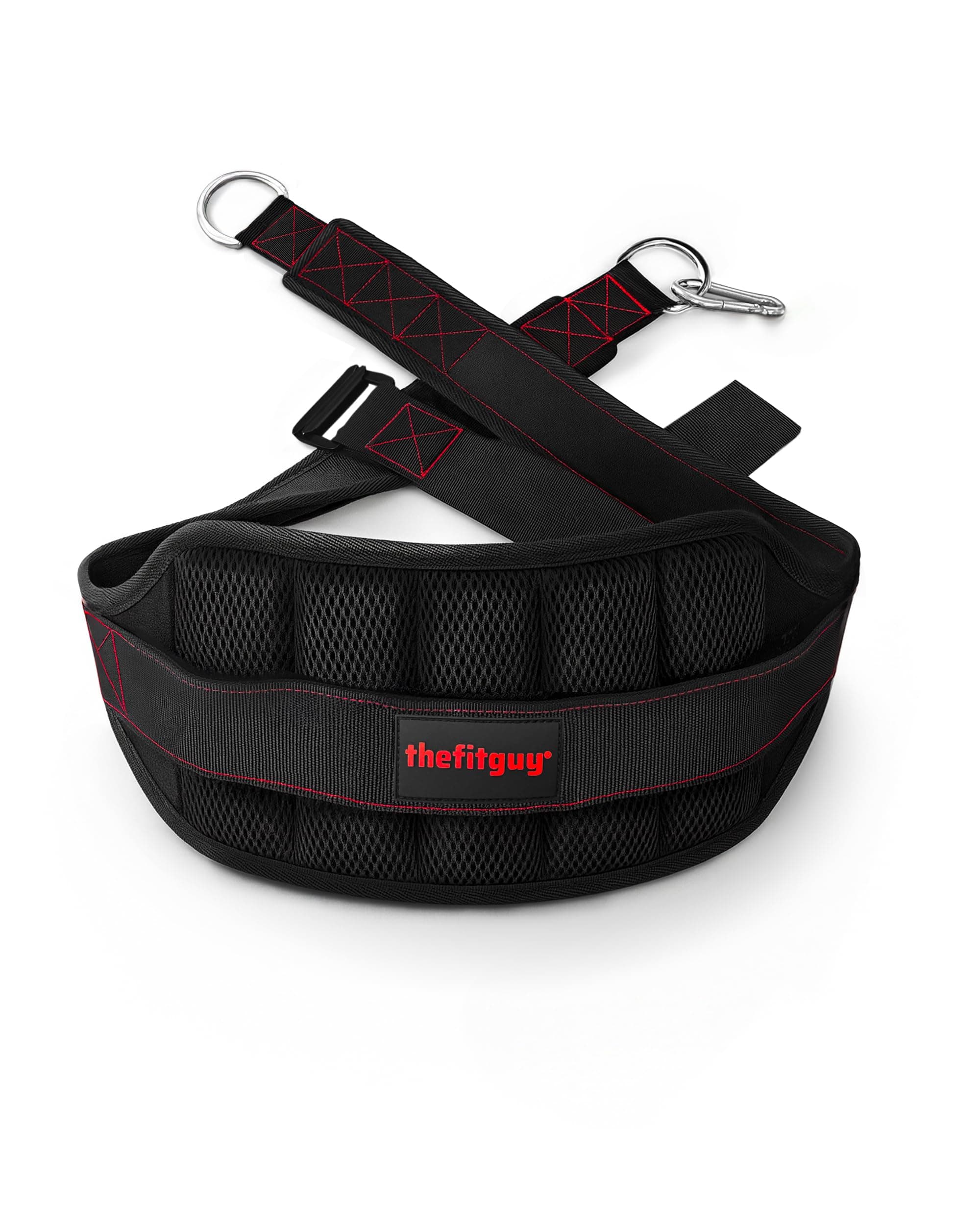 THEFITGUY Ultimate Belt for Belt Squats, Rack Attachment and Squat Machine, Structured Back Support, Stays Low During Down Movement, Padded Hip & Thigh Area, Buckle Strap - No Sliding Down, Heavy Duty