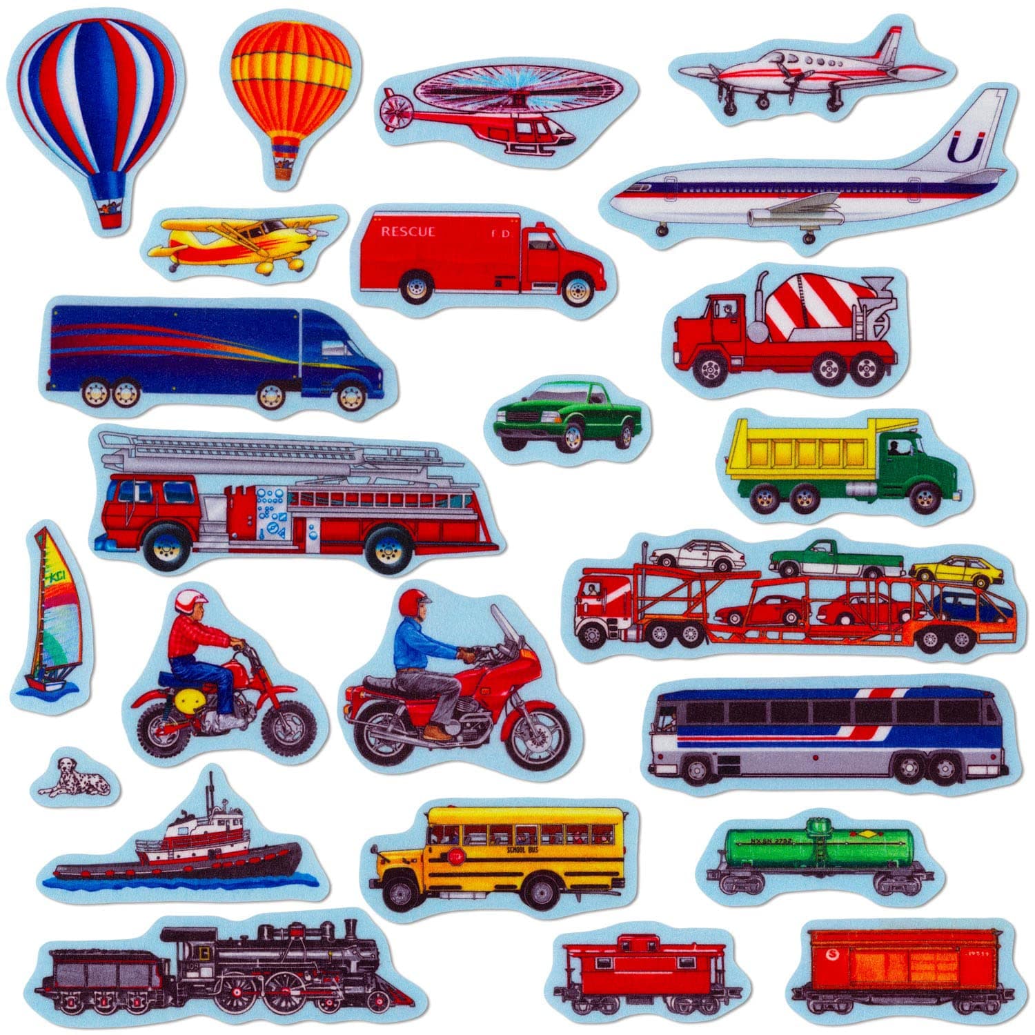 Train, Trucks & Planes Precut Flannel/Felt Board Figures, 24 Pieces Add-On Set