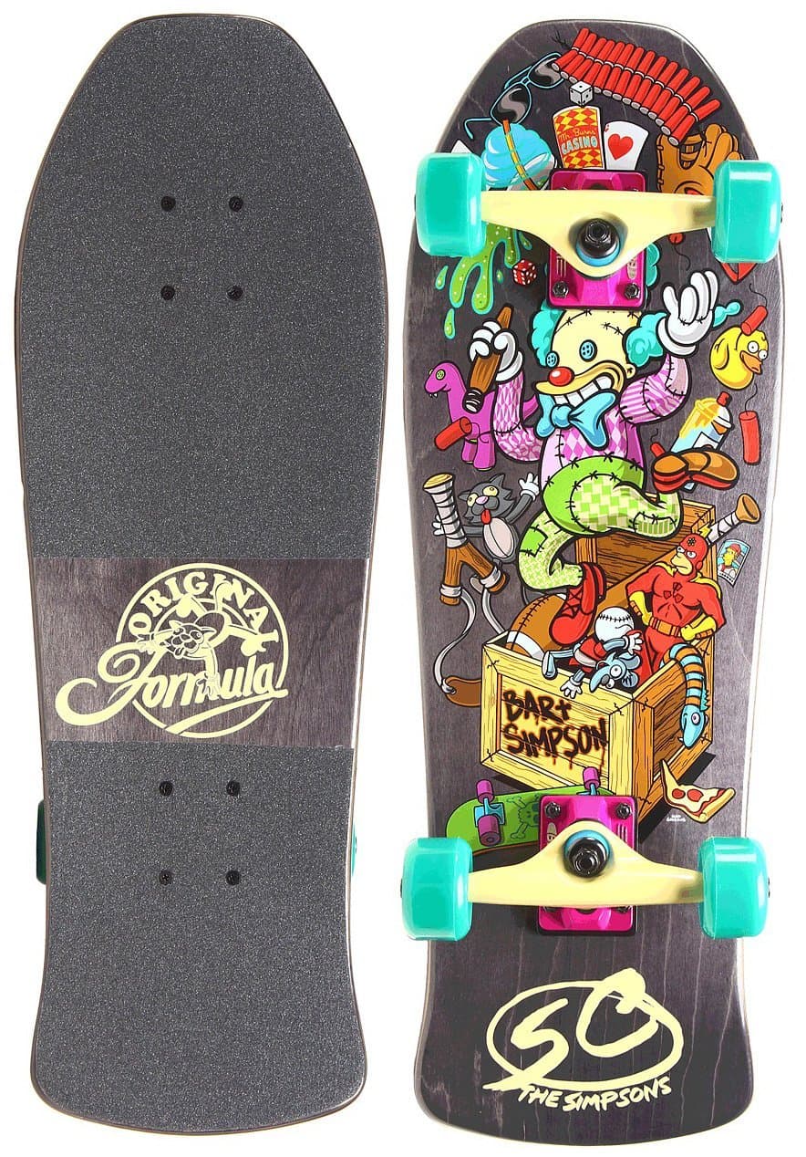 Santa Cruz Skate Simpsons Bart Toybox Mini Cruzer Skateboard Deck (8.8 x 26-Inch)