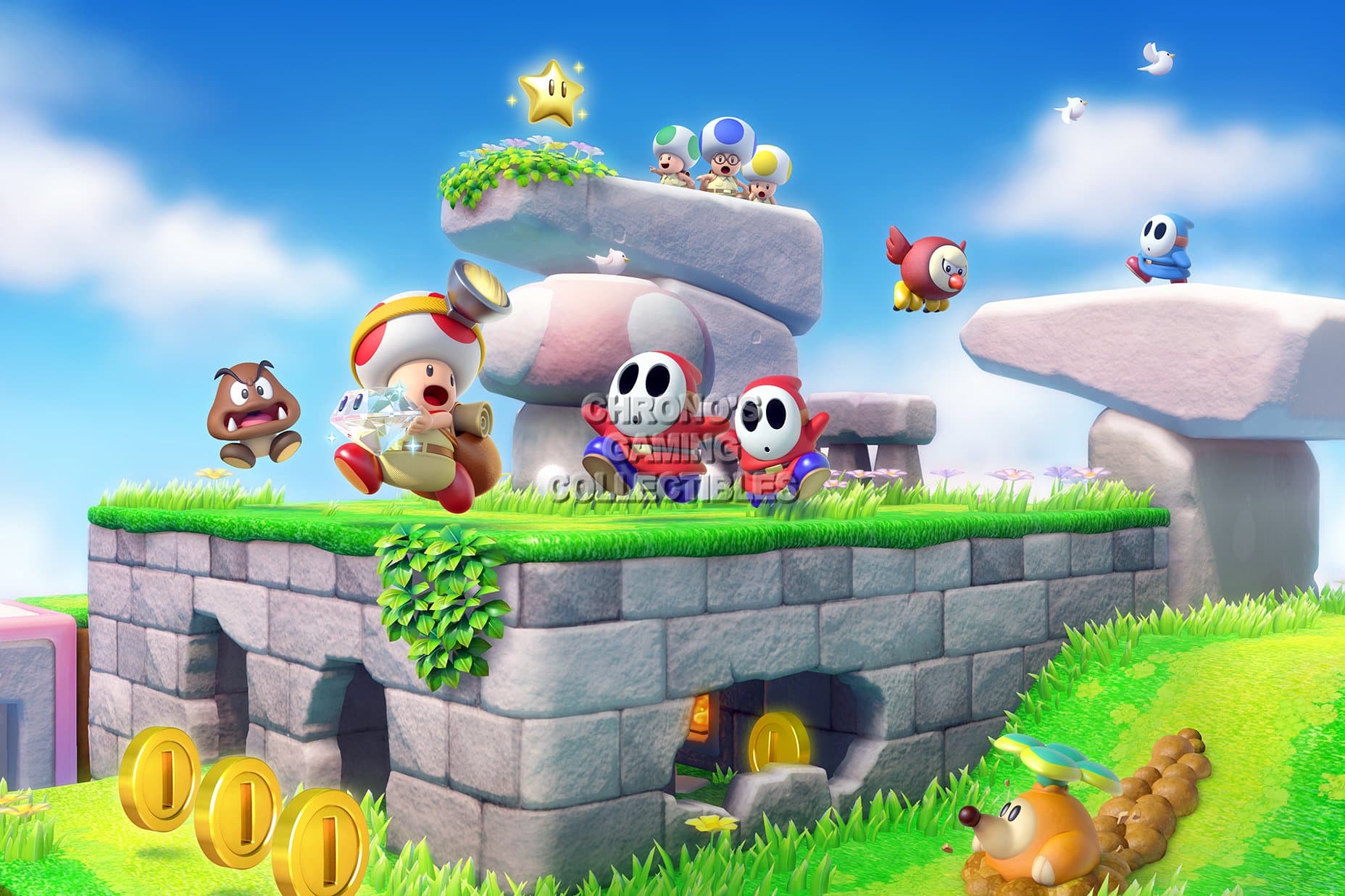 CGC Huge Poster - Captain Toad Treasure Tracker BOX ART - Wii U - WIU047 (24" X 36")