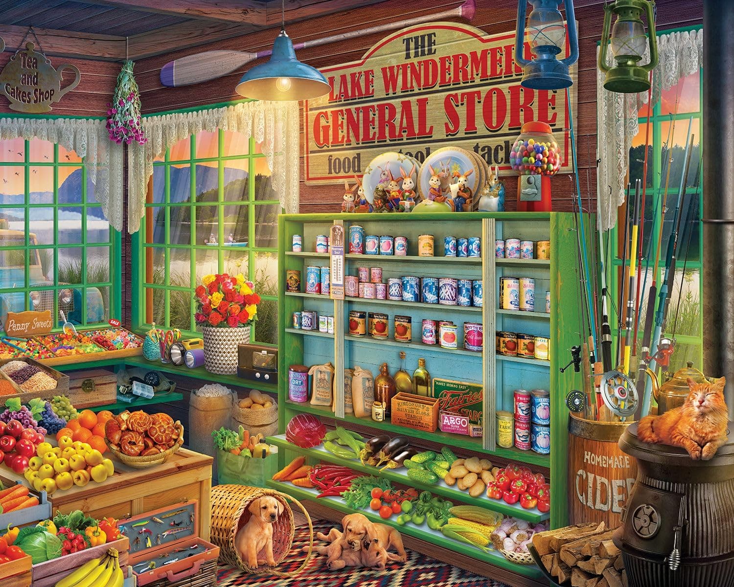 Springbok Lake Windermere General Store 1000 Piece Jigsaw Puzzle for Adults - Unique Cut Pieces - Made in USA
