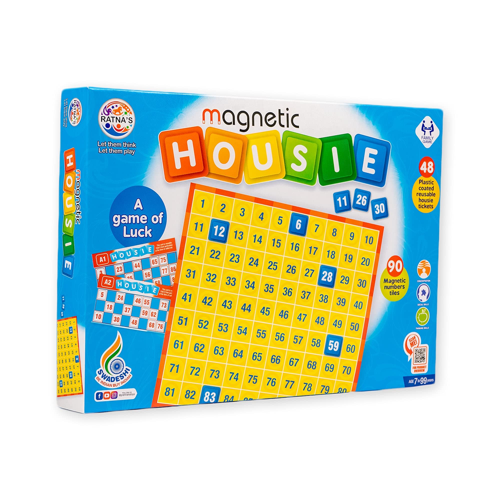 RATNA'S Magnetic Housie Board Games (Multicolour)