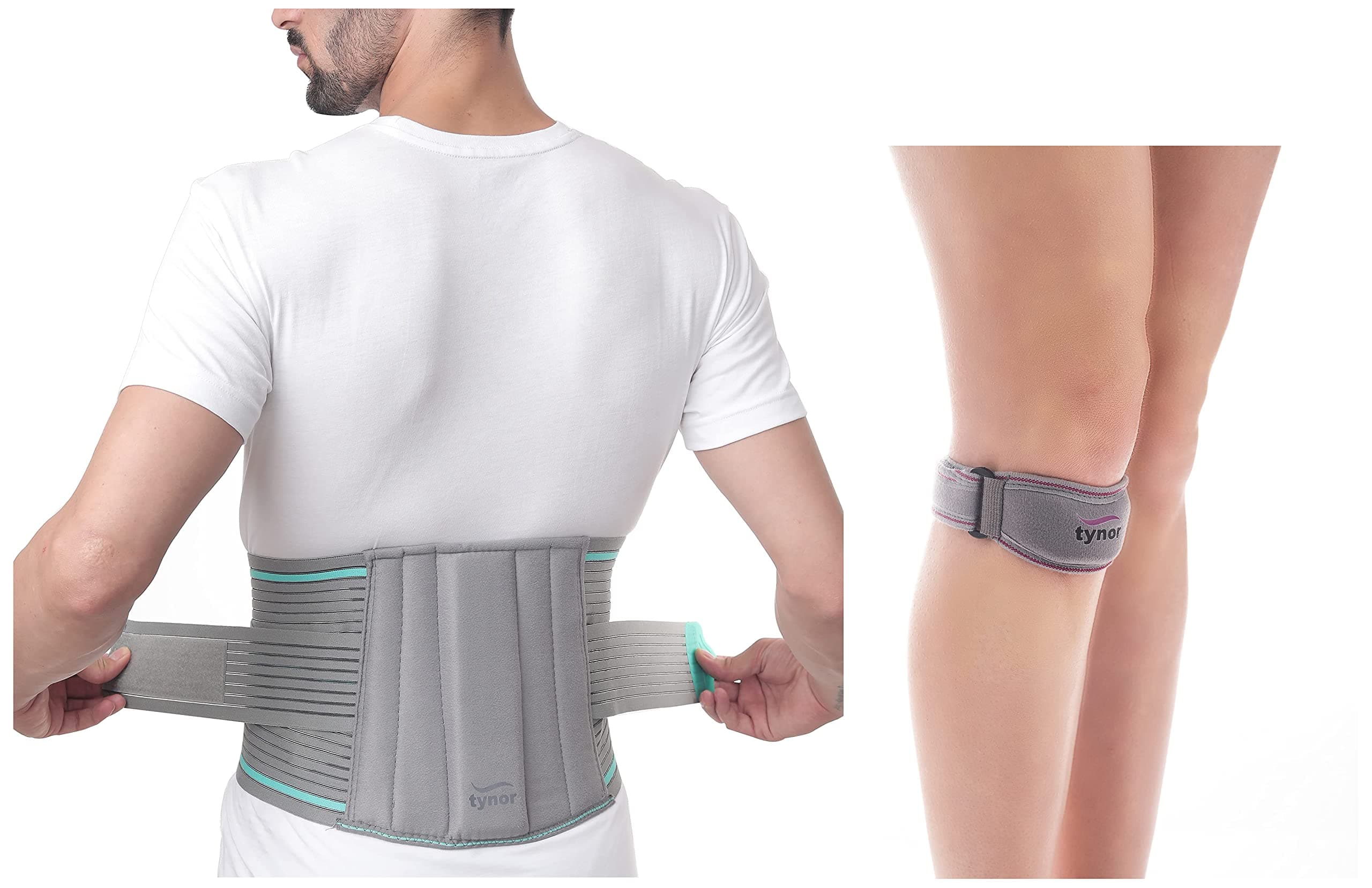 TYNOR Lumbo Sacral Belt, Grey, XL, 1 Unit Patellar Support, Grey, Universal Size (1)
