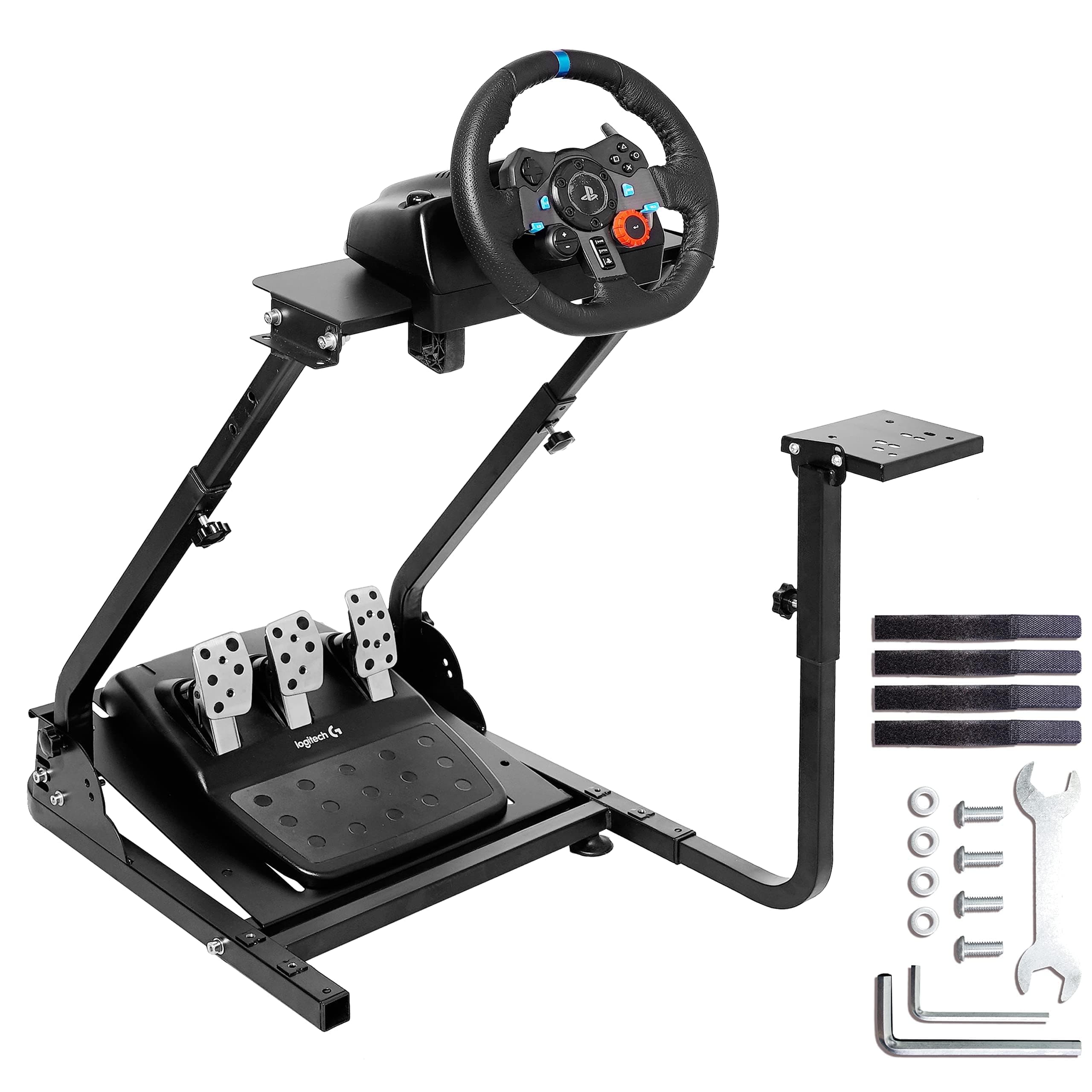 Minneer G29 Foldable Racing Wheel Stand fit for Logtiech Thrustmaster G923 I G920 T248XBox T300RS TSPC TSXW Racer Cock TX Racing Wheel F458 Sim Steering Stand, NOT Included Wheel Pedal and Seat