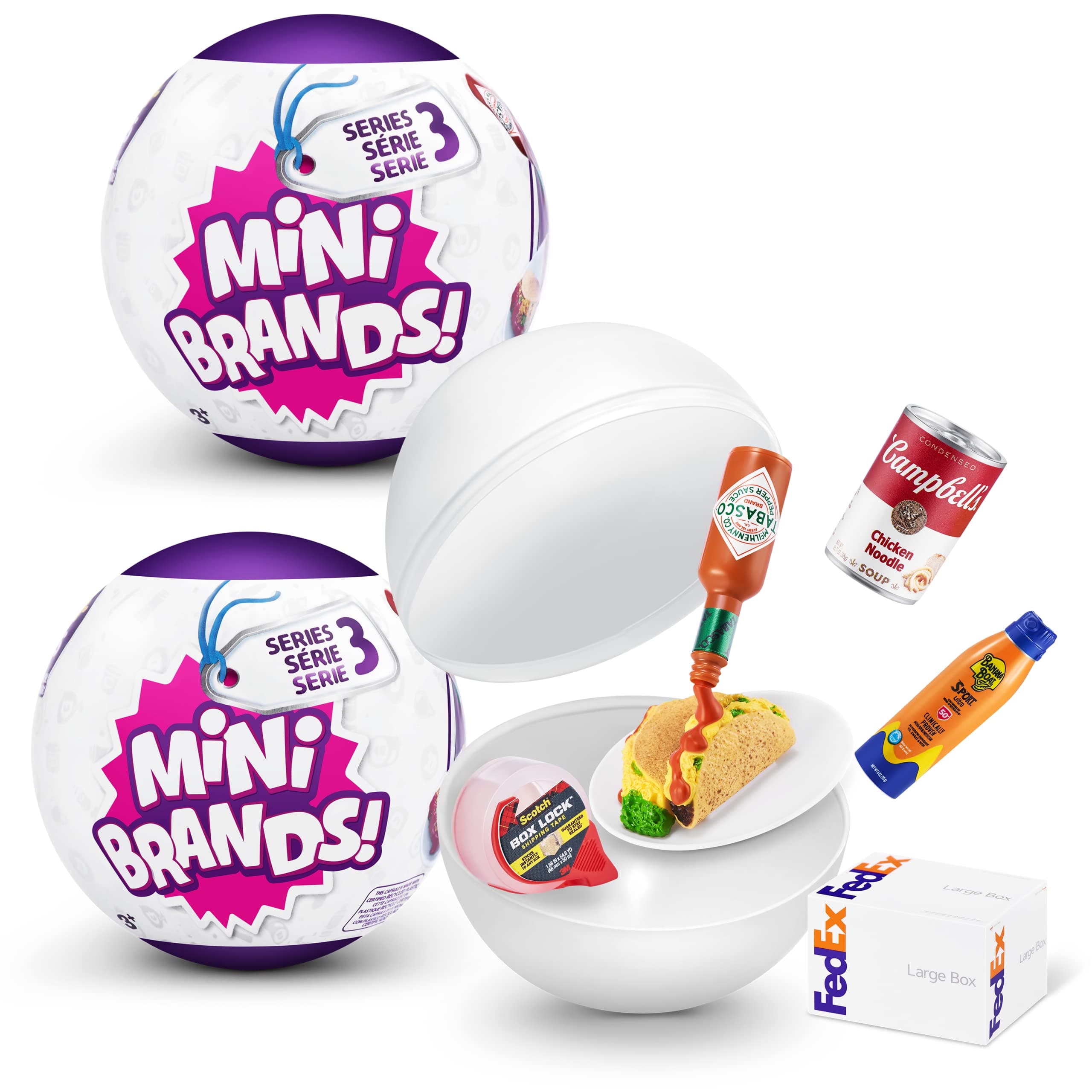 5 Surprise Mini Brands Series 3 Capsule by ZURU Real Miniature Brands Collectible Toy, Capsules of 5 Mystery Miniature Brands for Girls, Teens, Adults and Collectors Perfect Stocking Stuffer and Gift