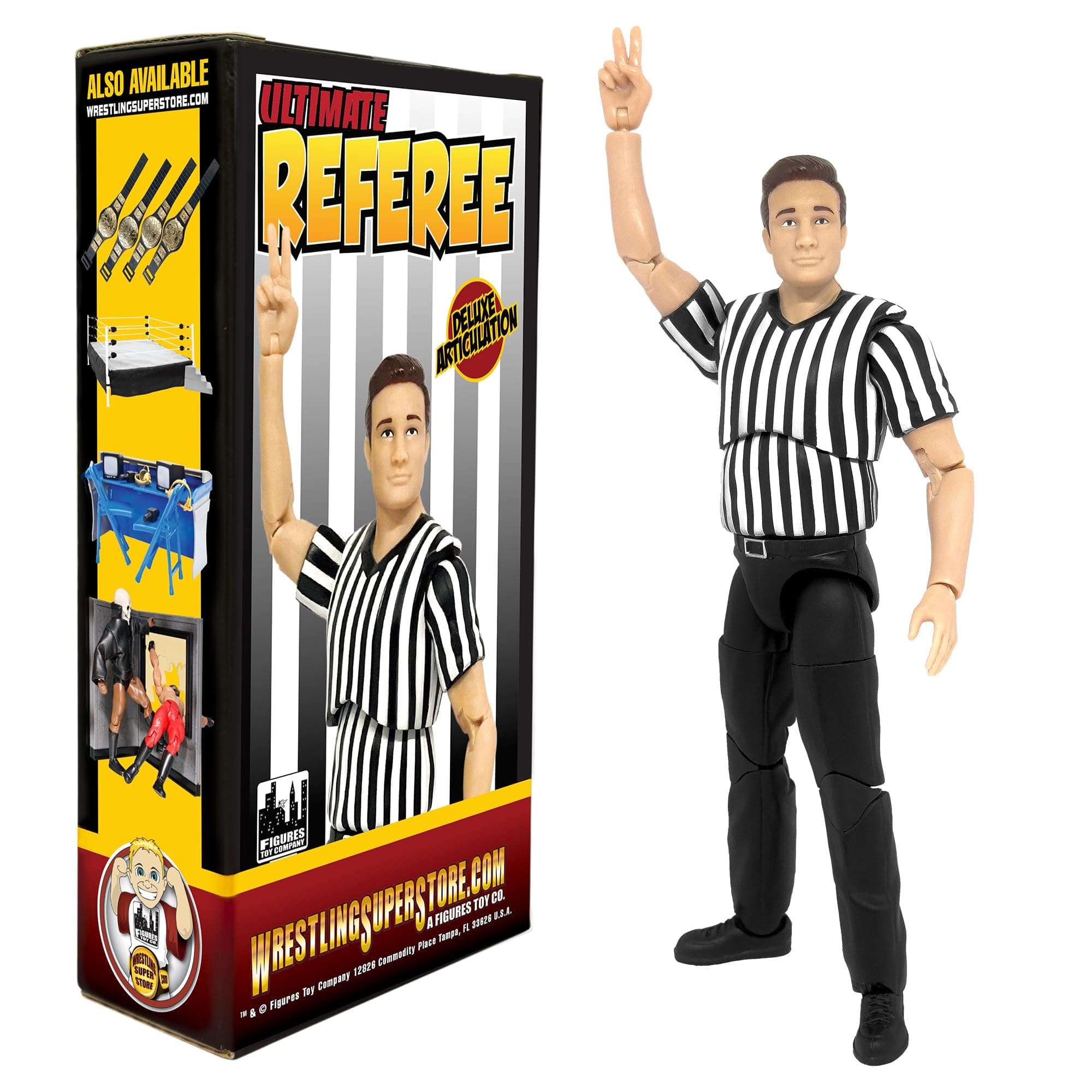 Figures Toy Company Ultimate Referee With Deluxe Articulation For Wwe Wrestling Action Figures