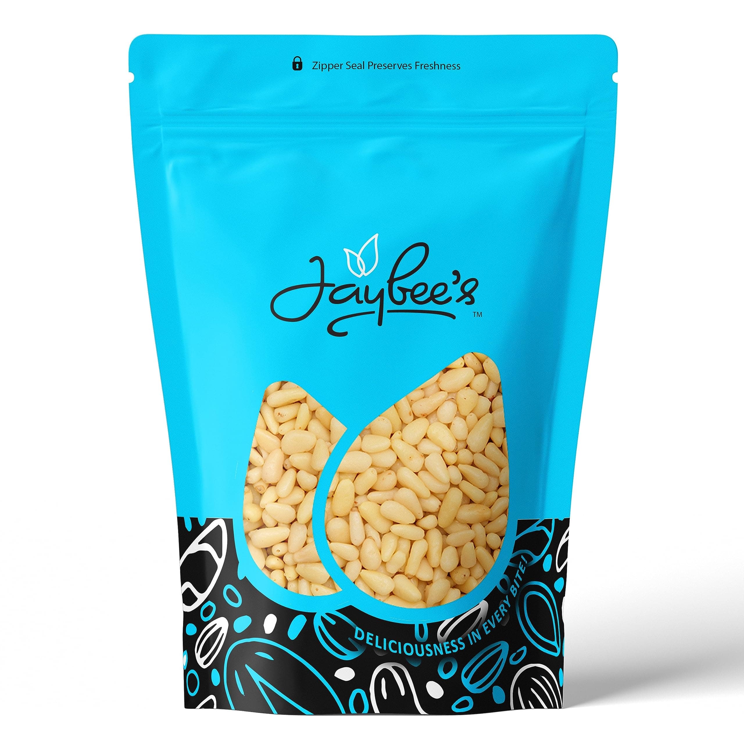 Raw Pine Nuts 1 Pound (16 oz) | Whole Natural Unsalted Pignolias | Healthy Protein Snack | Great for Cooking, Baking, Salads, Pesto Sauce, Roasting | Vegan, Keto, Paleo Friendly, Gluten Free, Compare to Organic Pine Nut | Jaybee's