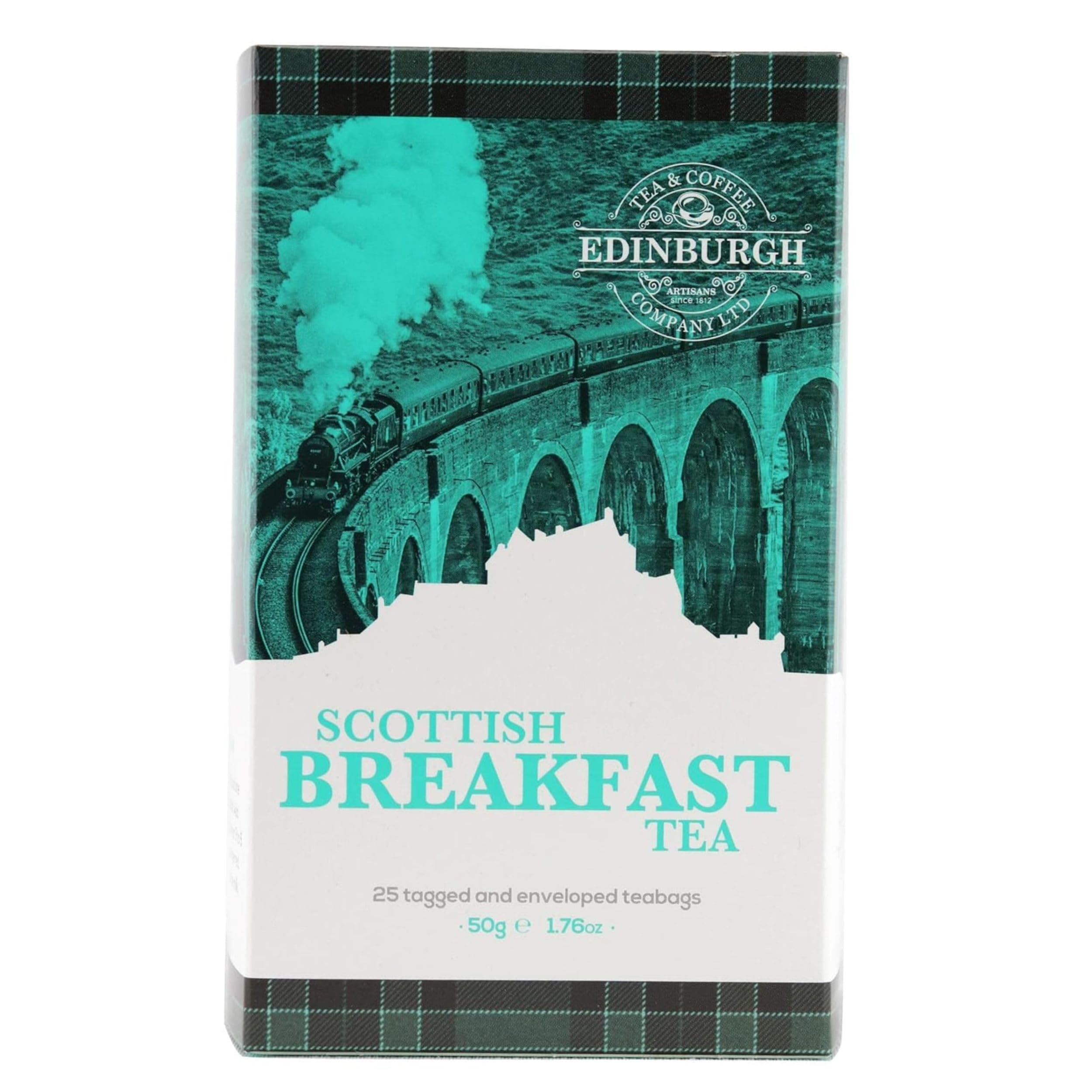 Edinburgh Tea & Coffee Company Scottish Breakfast Tea - 25-Count (Envelope/Tagged), 1.8-Ounce (Pack of 4)