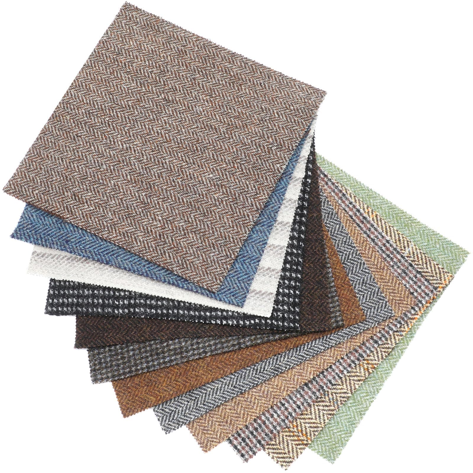 12 Pcs Wool Fabric 9 x 9 Inches Wool Remnants Multi Color Tweed Fabric by The Yard Squares Wool Felt Fabric for Felting, Applique and Other DIY Craft