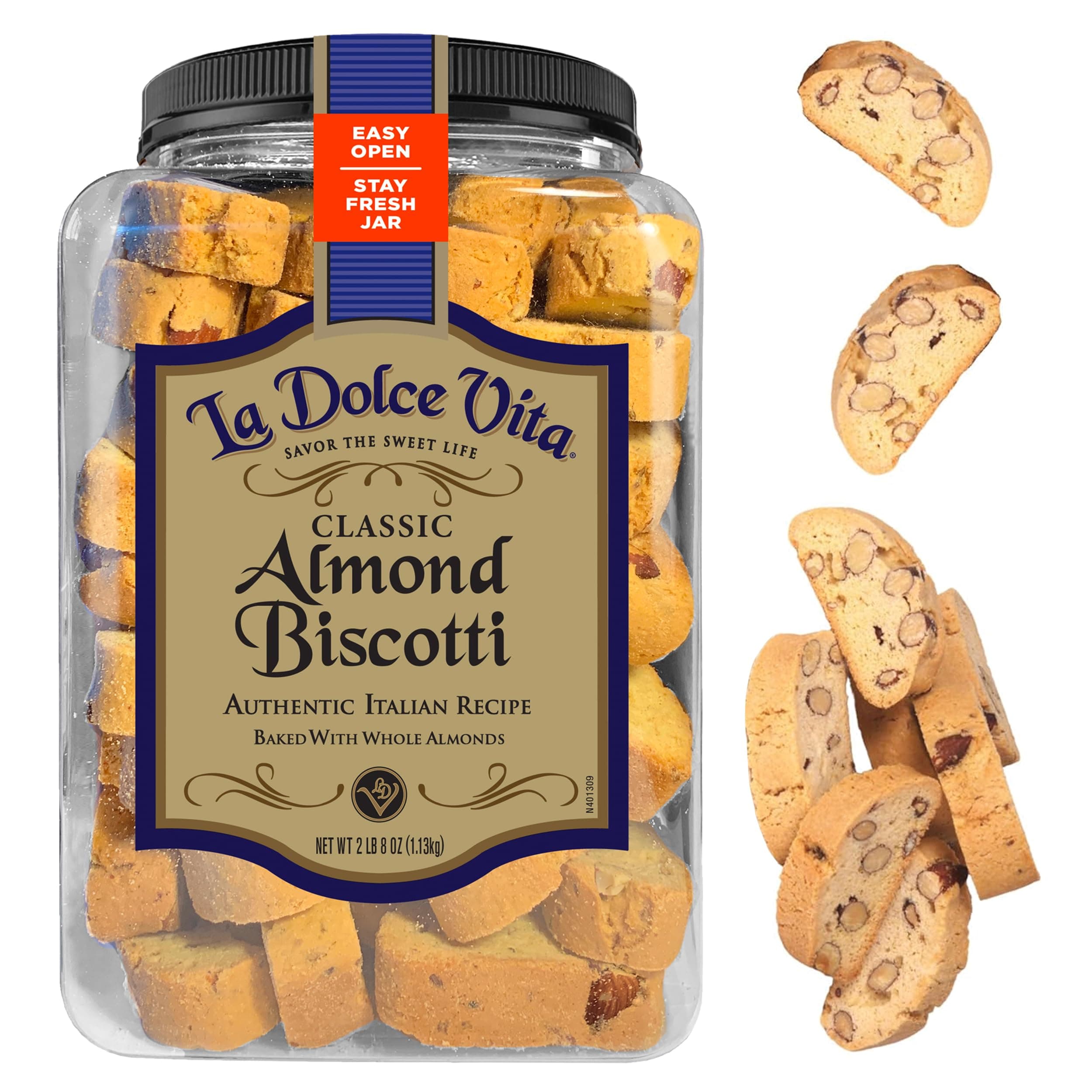 La Dolce Vita Classic Italian Biscotti Almond, 40 Ounce