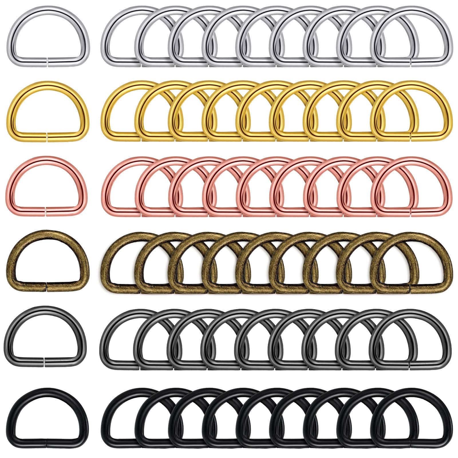 Sponsored Ad - 60 Pieces Metal D Rings D-Shape Buckle Clips Multi-Purpose Mixed Color D-Rings for DIY Accessories (Assorted Color,3/4 Inches)