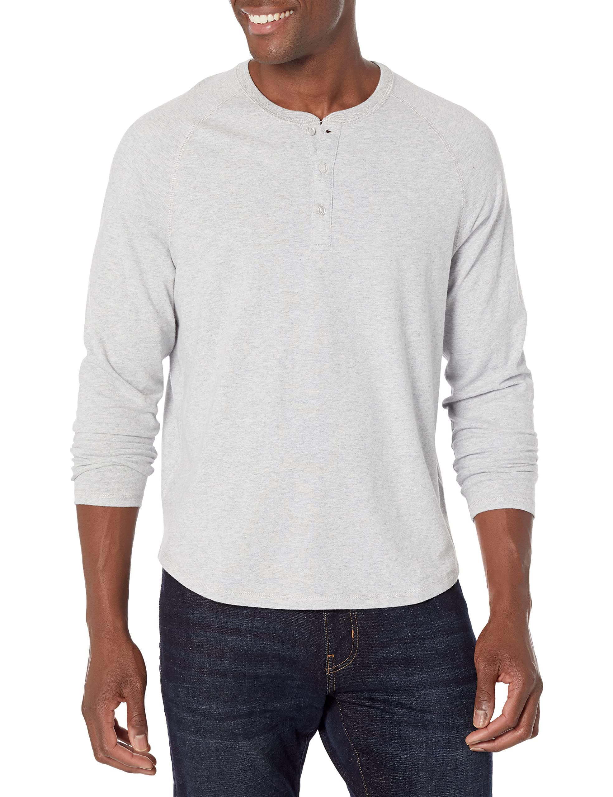 - Men's Long Sleeve Henley Shirt, Regular-Fit