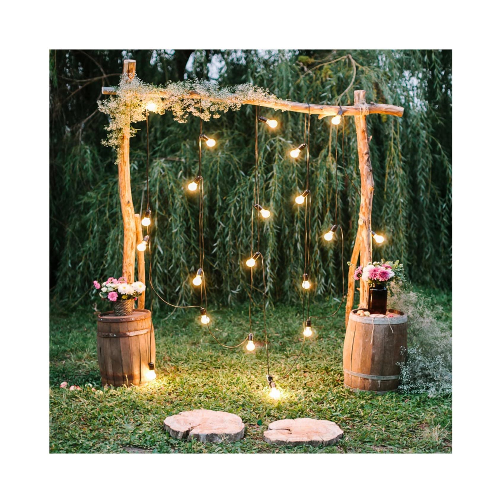 Baocicco 8x8ft Rustic Style Wedding Backdrop Outdoor Arch Doors for Engagement Ceremony Park Forest Photography Background Wedding Valentine's Day Lover Couples Portrait Studio Props
