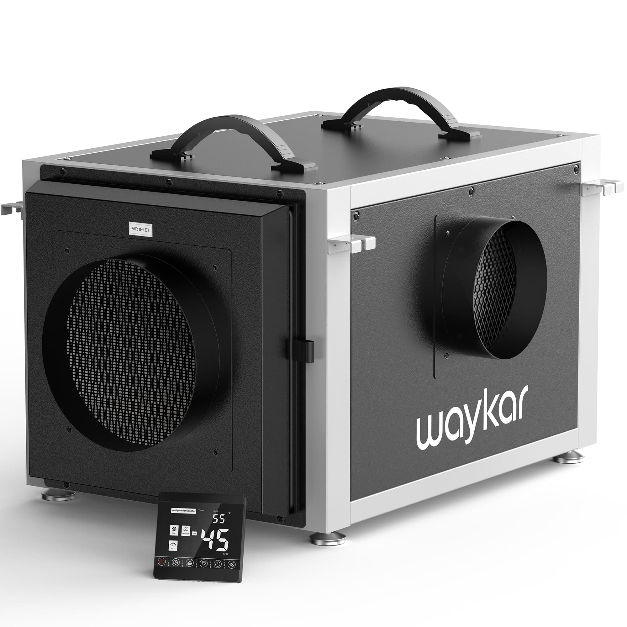 158 Pints Crawl Space Dehumidifier with Remote Control up to 6,500 sq. ft., Dual Duct HVAC Commercial Whole-House Dehumidifier for Basement, Industry Water Damage Unit - 5-Year Quality Coverage