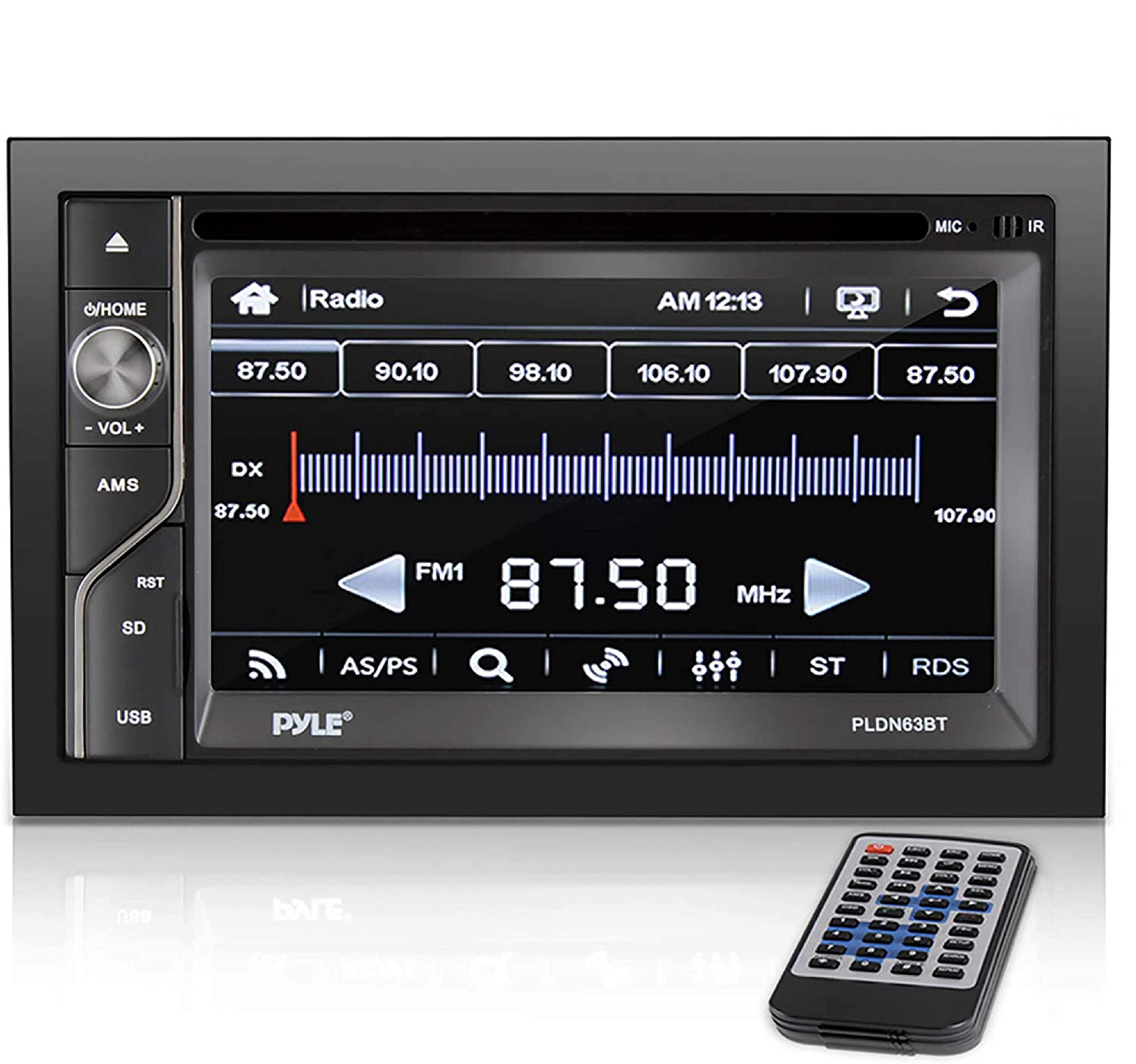 Pyle Upgraded Pyle Double Din Touchscreen | DVD CD Player | Bluetooth Handsfree Calling | 6.5 In LCD Monitor |USB/Micro SD Card Slot | AM FM Radio|RCA To AUX Input | Remote Control Included (PLDN63BT)