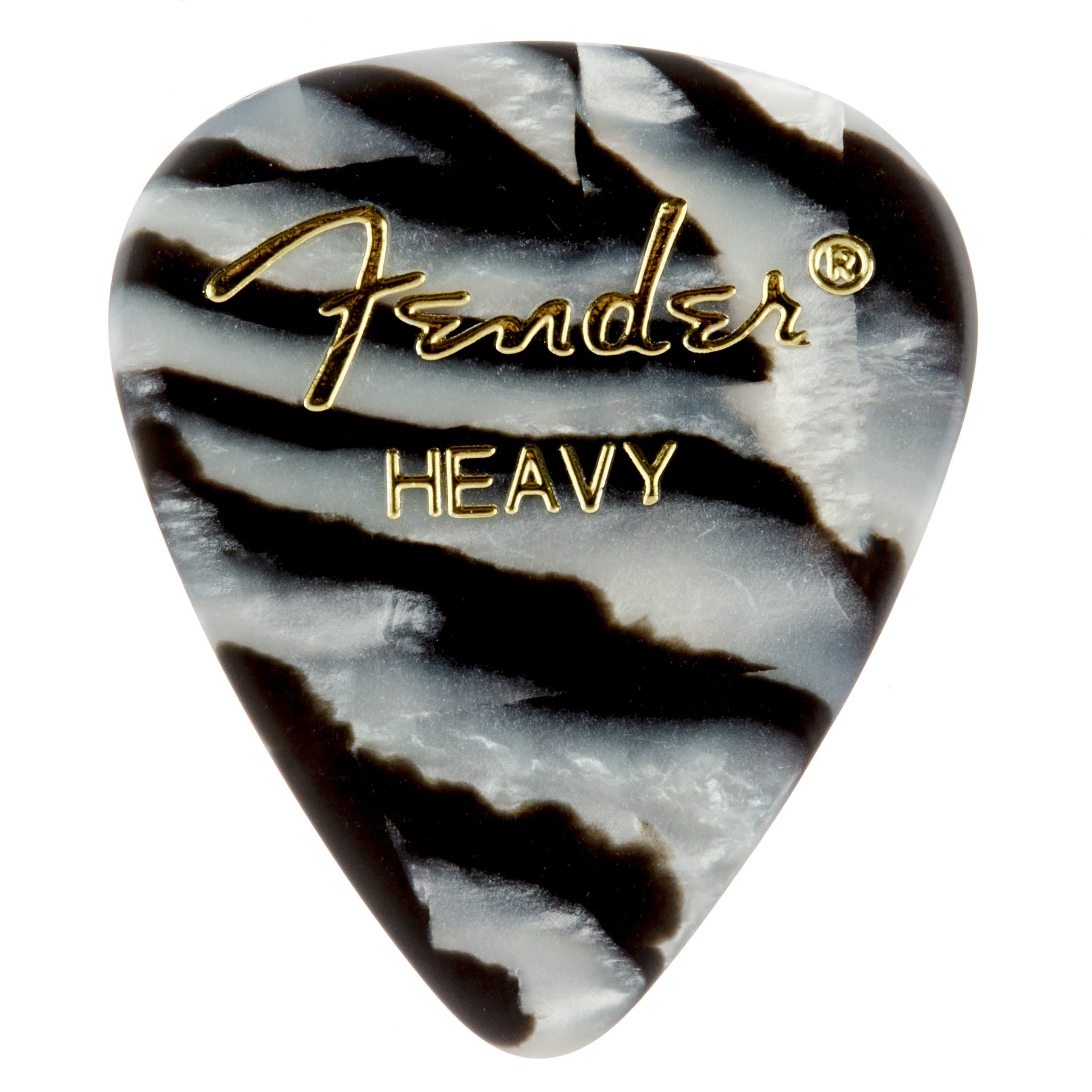 Fender Graphic Guitar Picks 351 Shape, Zebra, Heavy, 12-Pack
