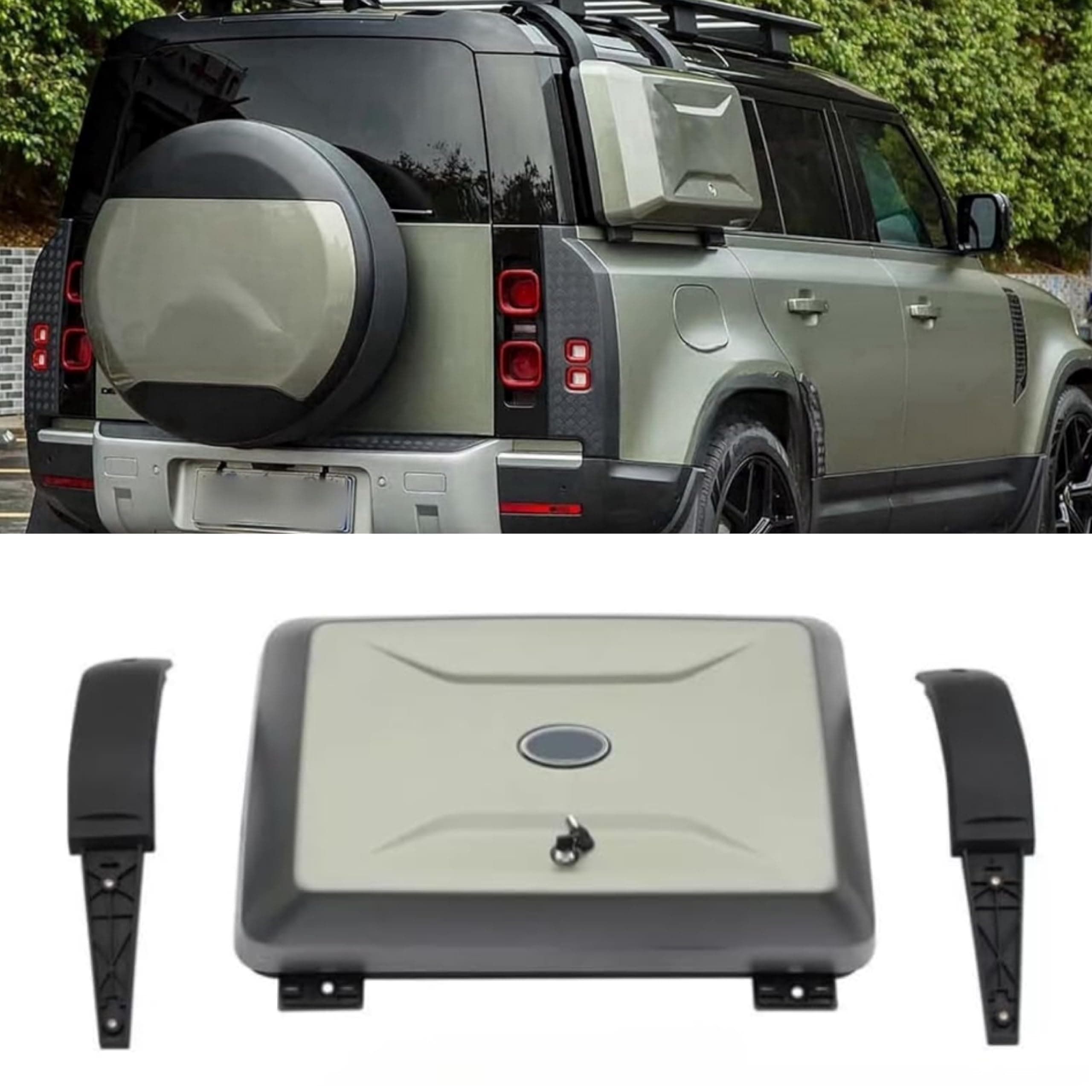 Pangea Green Exterior Mounted Gear Carrier Side Toolbox Storage Box with Lock fits for Land Rover Defender 110 2020-2023 2024 …