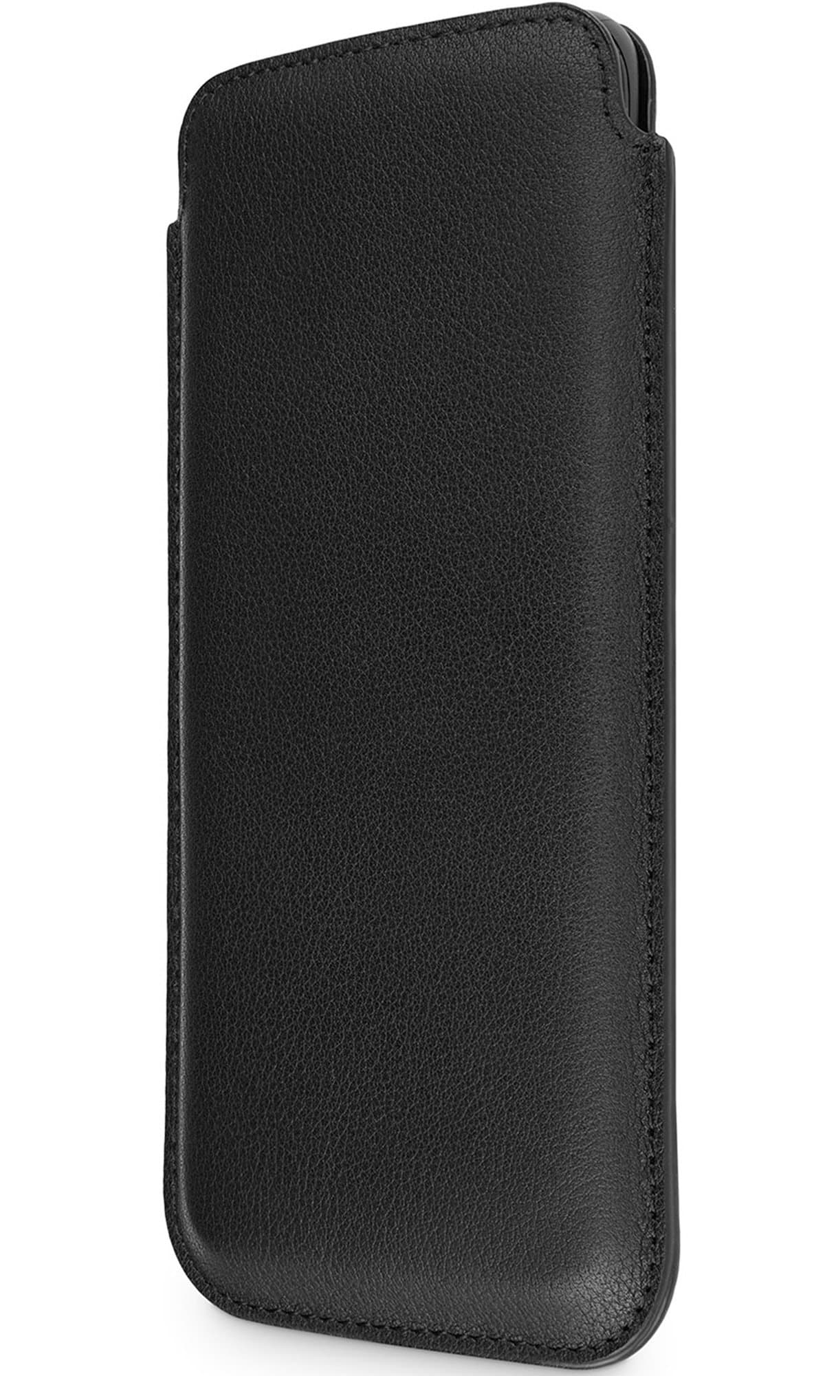 WIIUKA Genuine Leather Case PURE for Samsung Galaxy S9+ PLUS Slim Design Black - Premium Pouch Cover