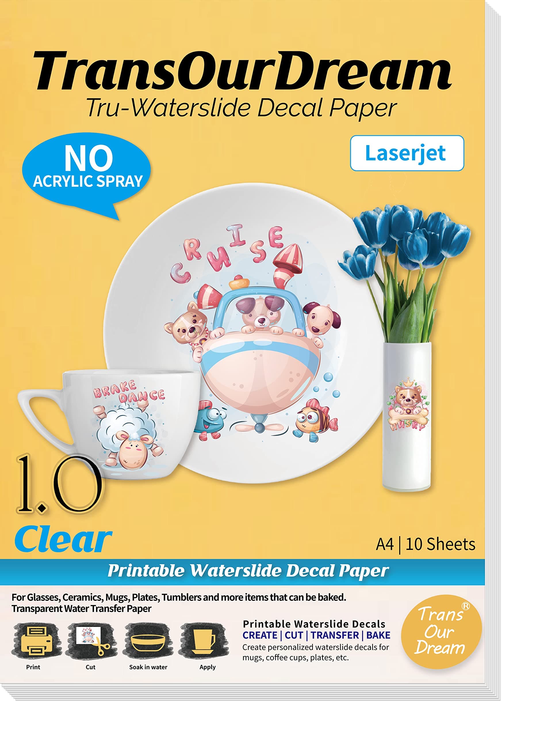 Waterslide decal paper laser clear 1.0