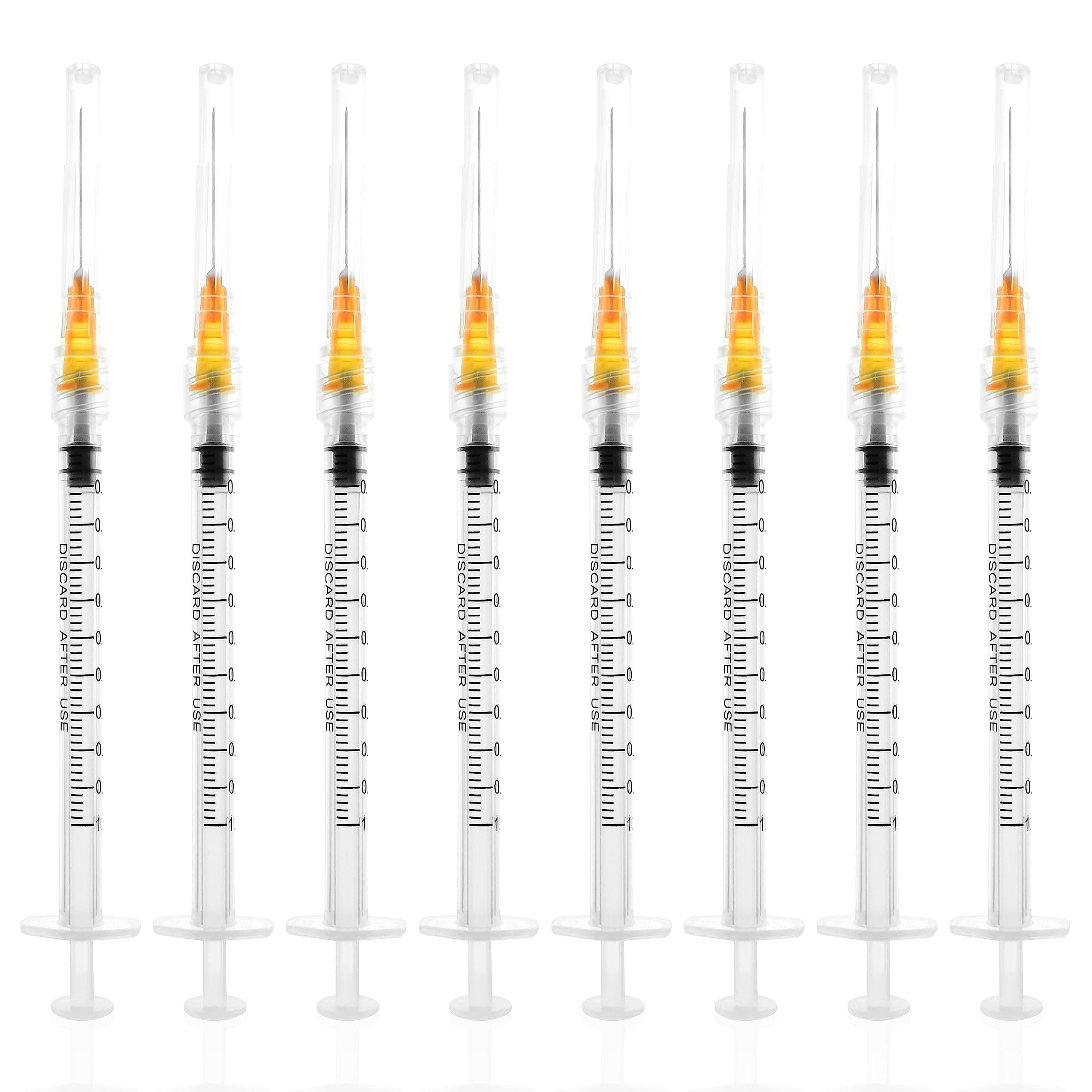 1cc/ml Luer Lock Syringe with 25G 1in Needle Dispensing Tools Laboratory Tools, Each Individually Wrapped-Pack of 100